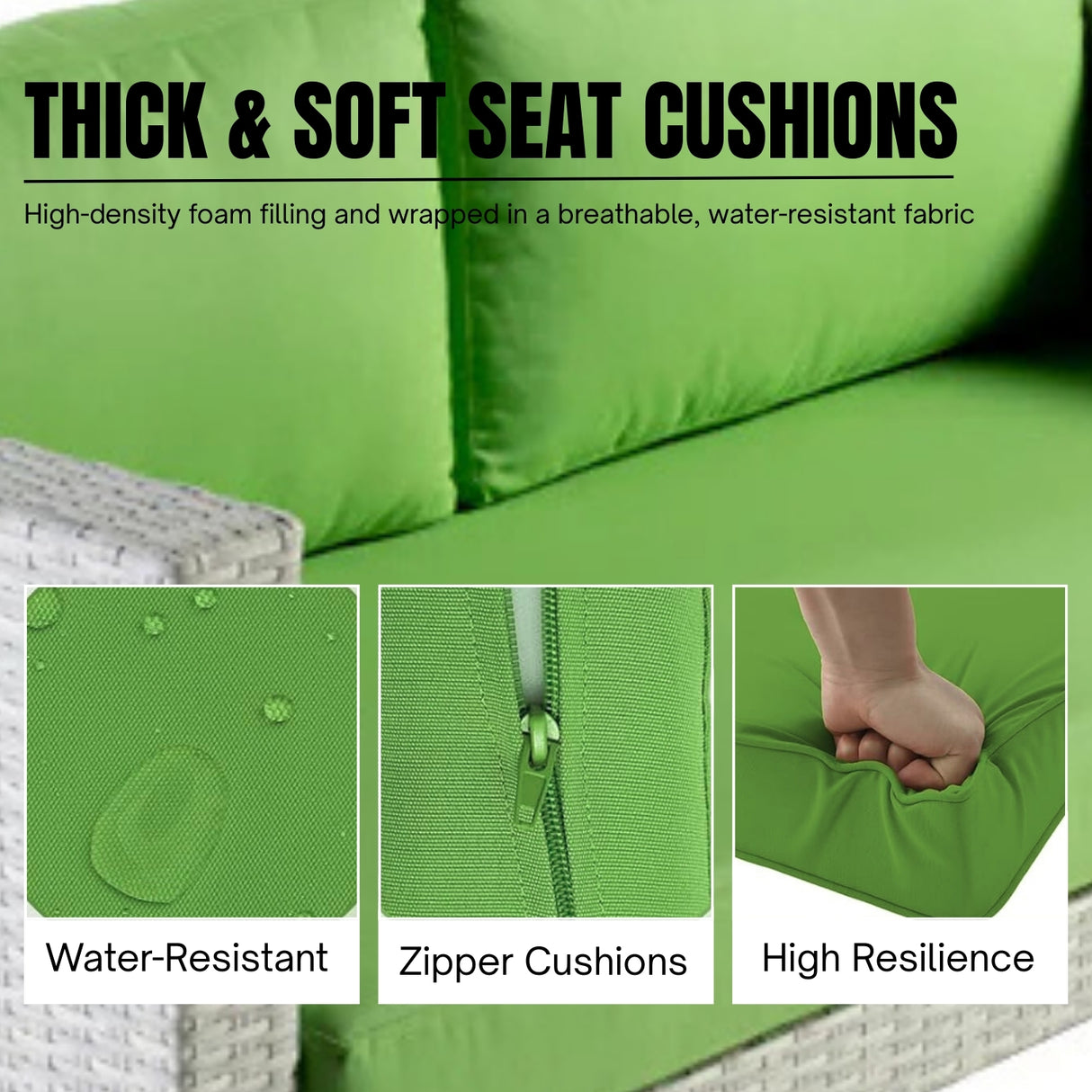 4-Piece Outdoor Rattan Wicker Patio Sofa Set