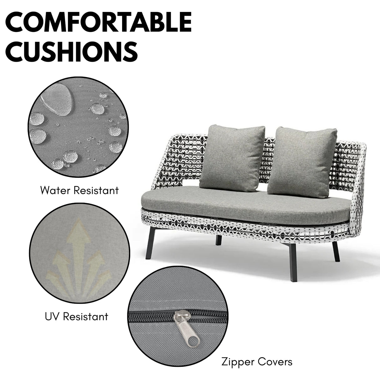 Outdoor Double Tone Rattan Wicker Sofa Set