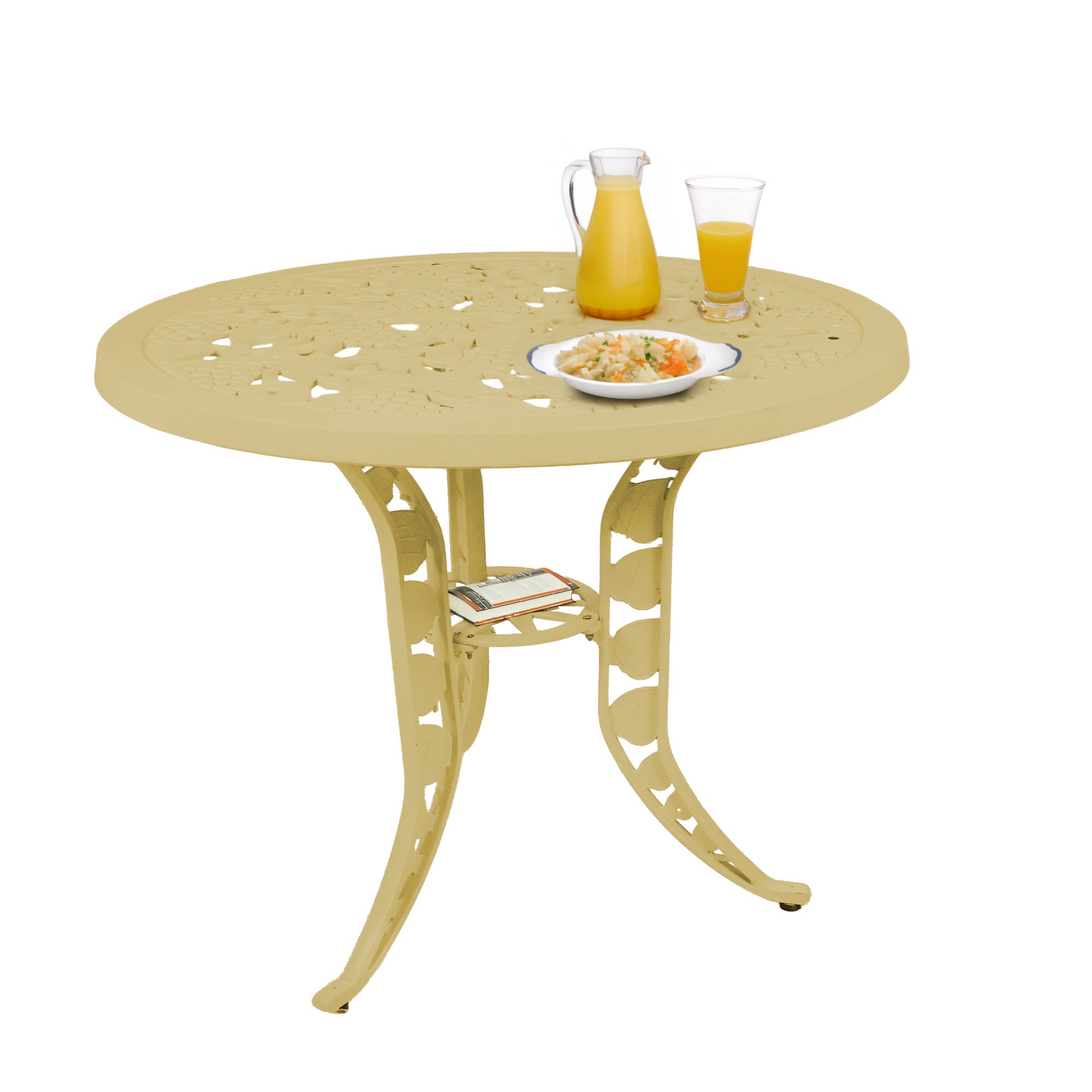 Outdoor 3-Piece Cast Aluminum Patio Bistro Set (Beige)