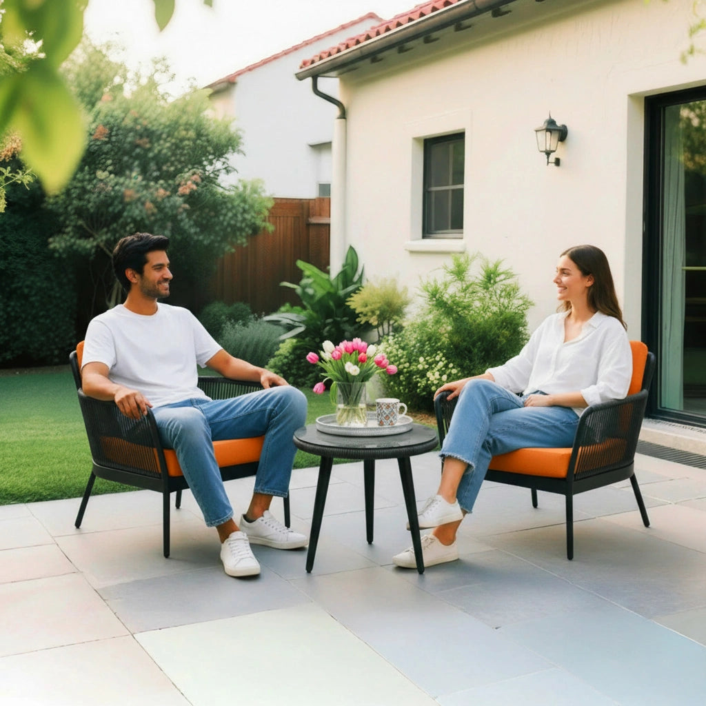 Outdoor 3 Piece All-Weather Rope Patio Set