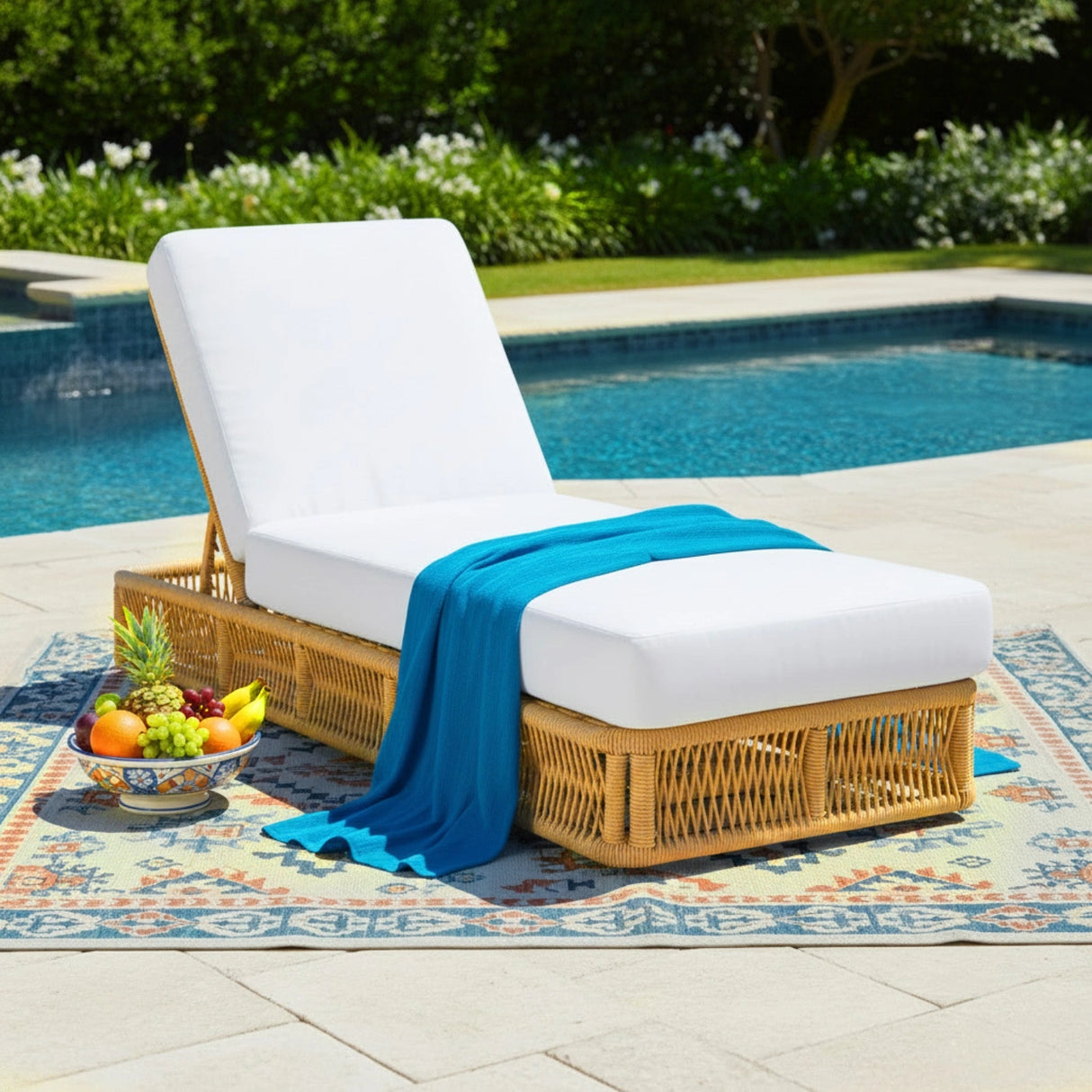Outdoor All-Weather Rope Lounger with Cushions