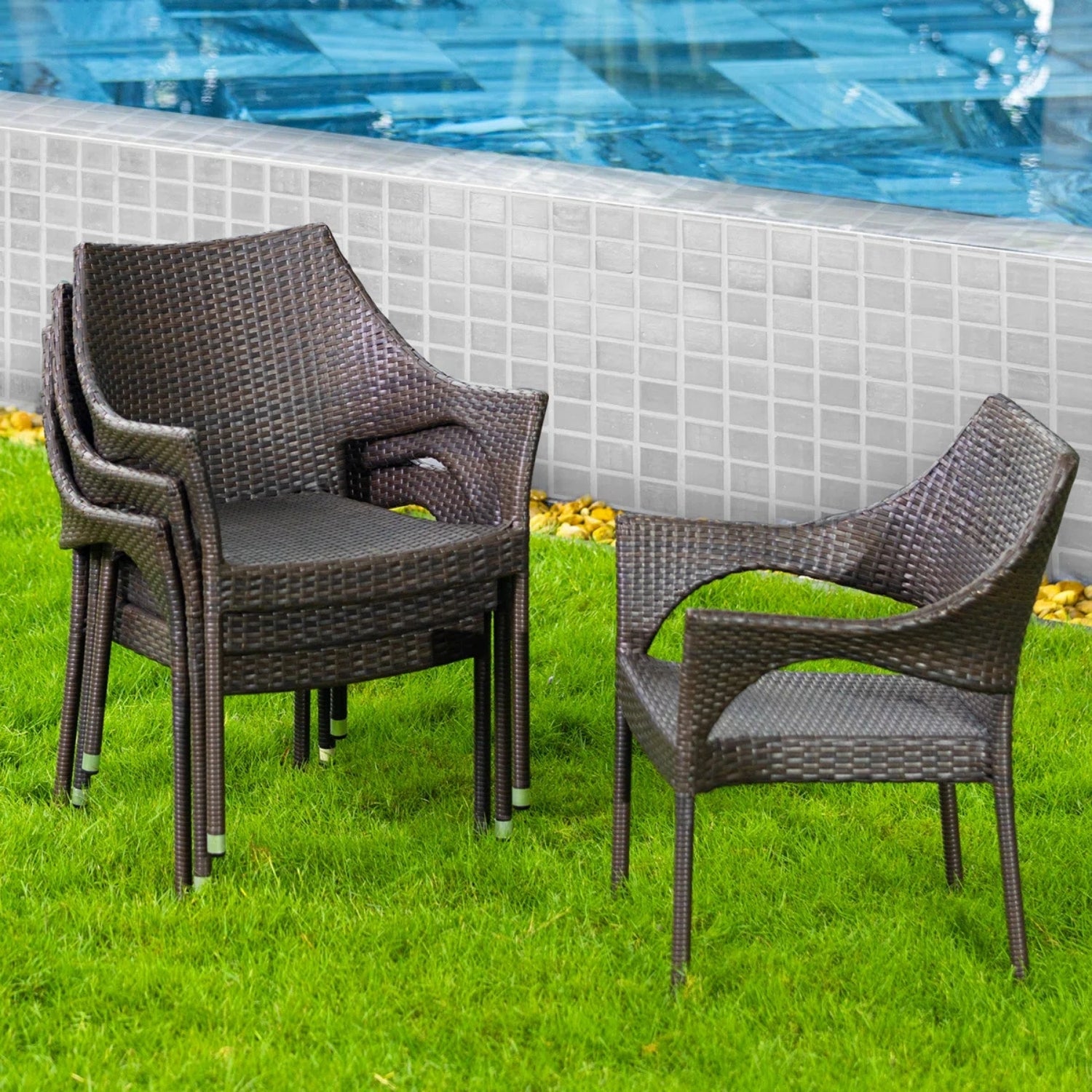 Outdoor Rattan Wicker Patio Dining Chairs