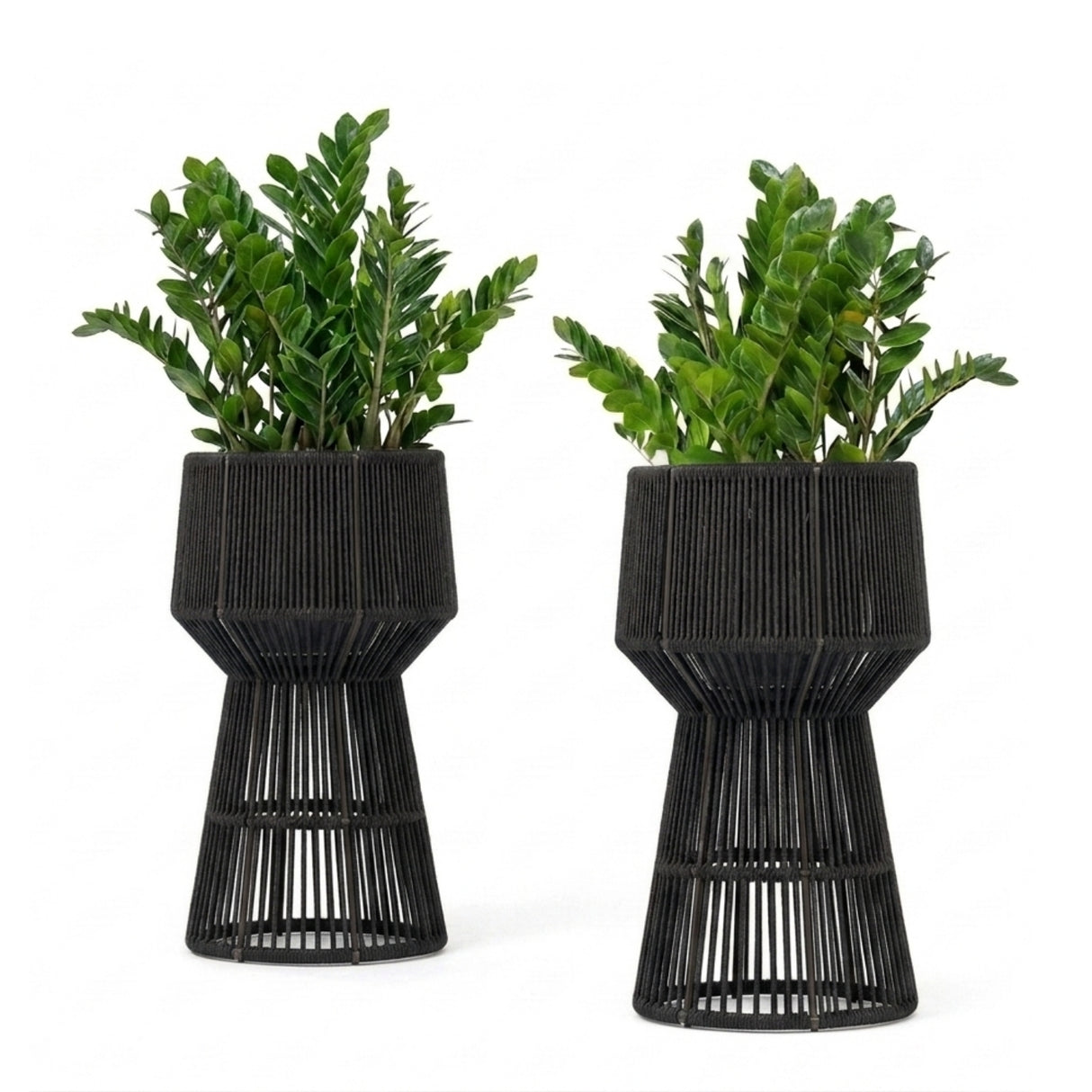 Devoko Outdoor Rope Planter Stand Set (Black)