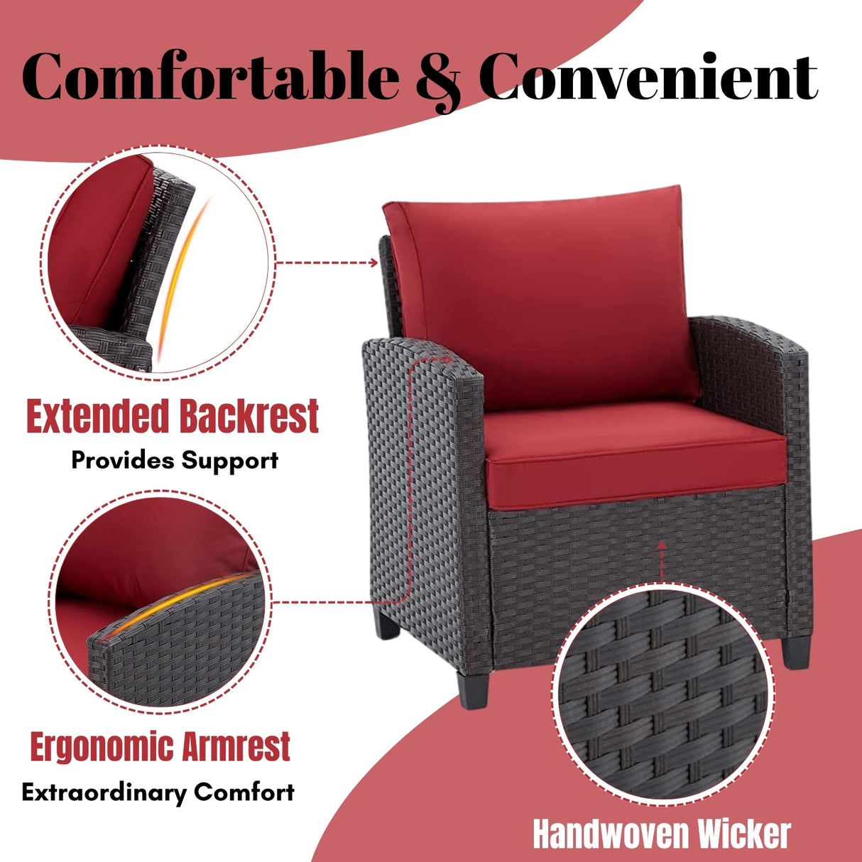 3-Piece Outdoor Rattan Wicker Patio Set