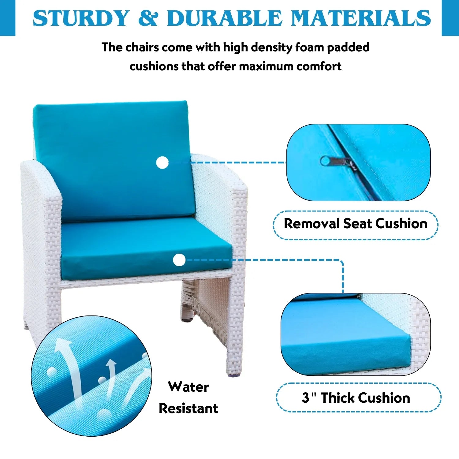 Outdoor 5 Piece Patio Wicker All Weather Sectional Furniture Set