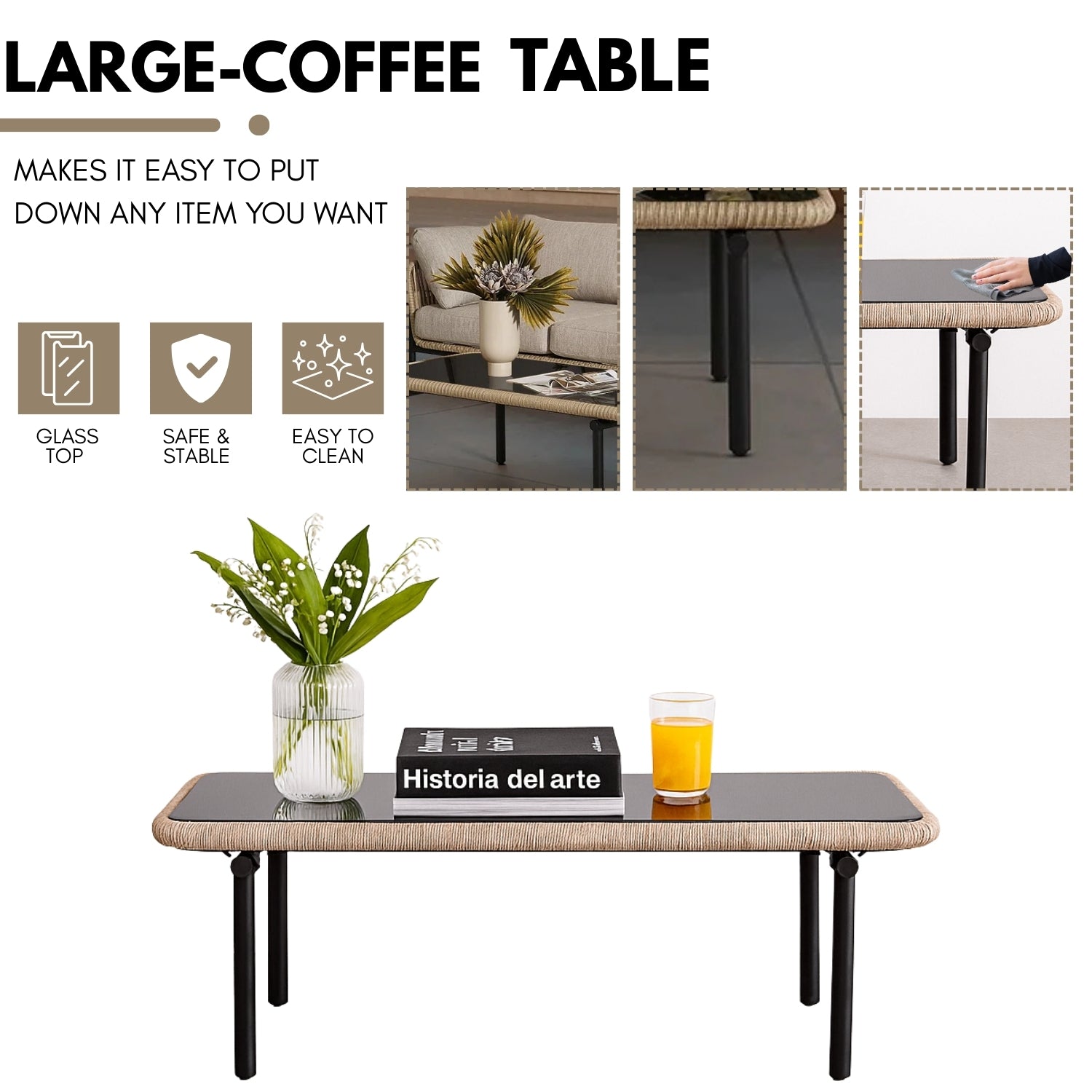 Outdoor 4-Piece Rope Conversation Sofa Set