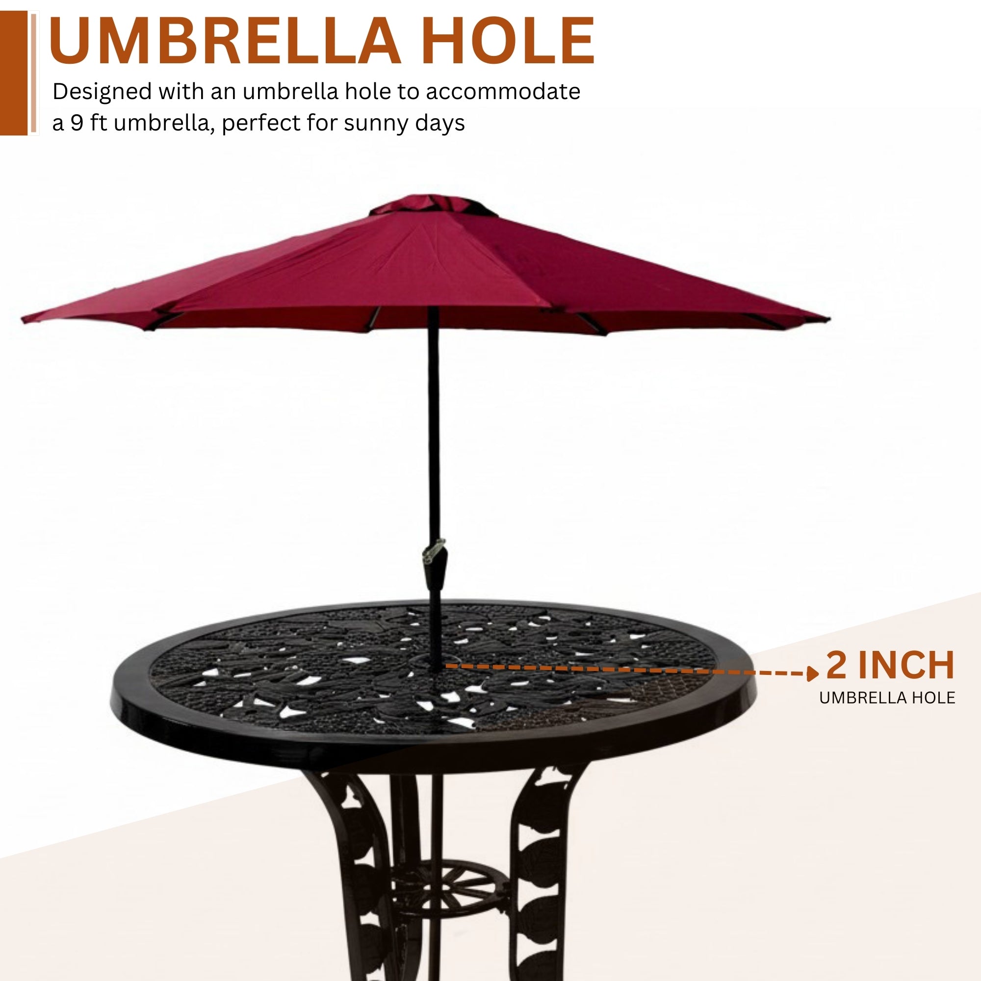 Outdoor Cast Aluminium 5-Piece Patio Bistro Set (Black)