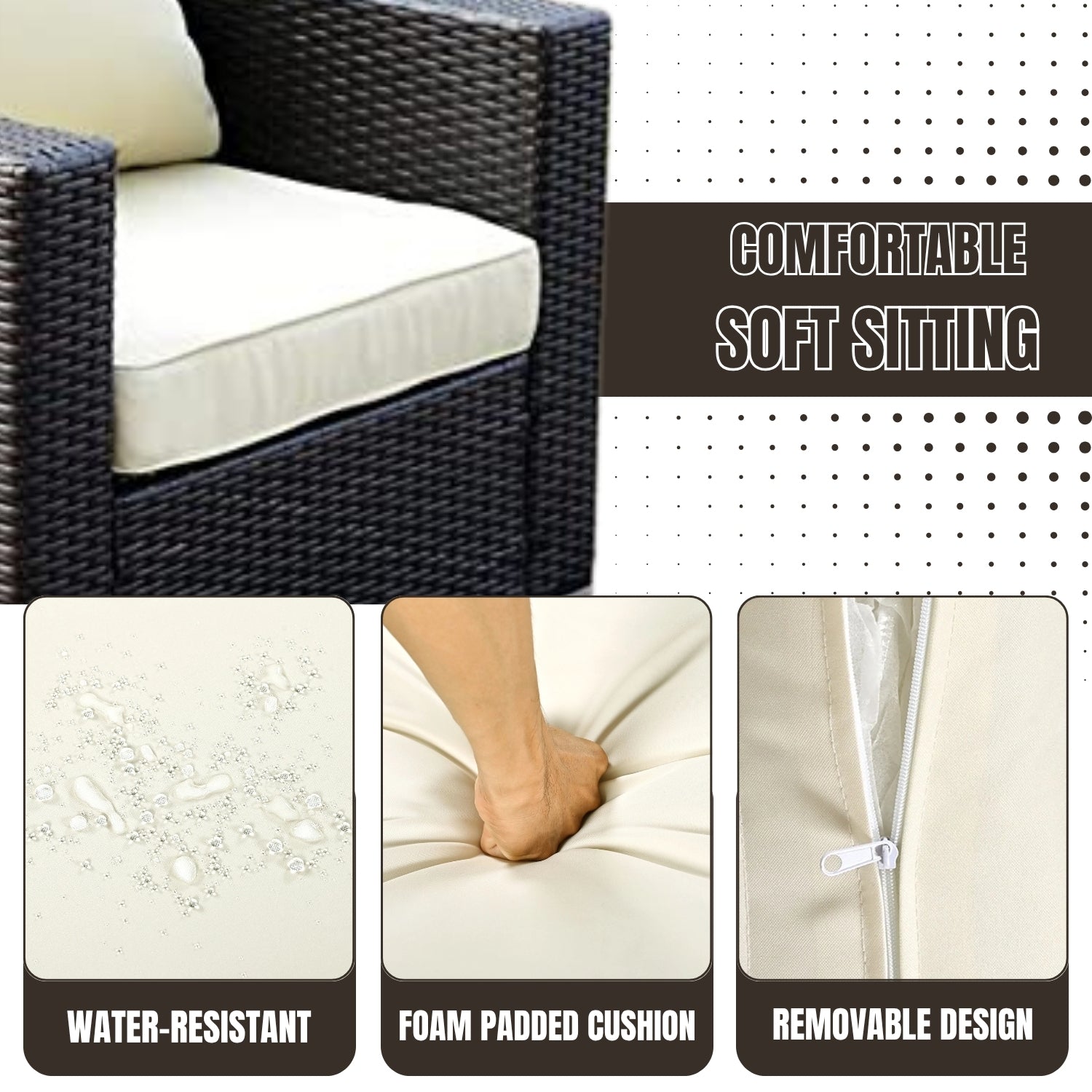 1-Piece Outdoor Wicker Single Seater Sofa