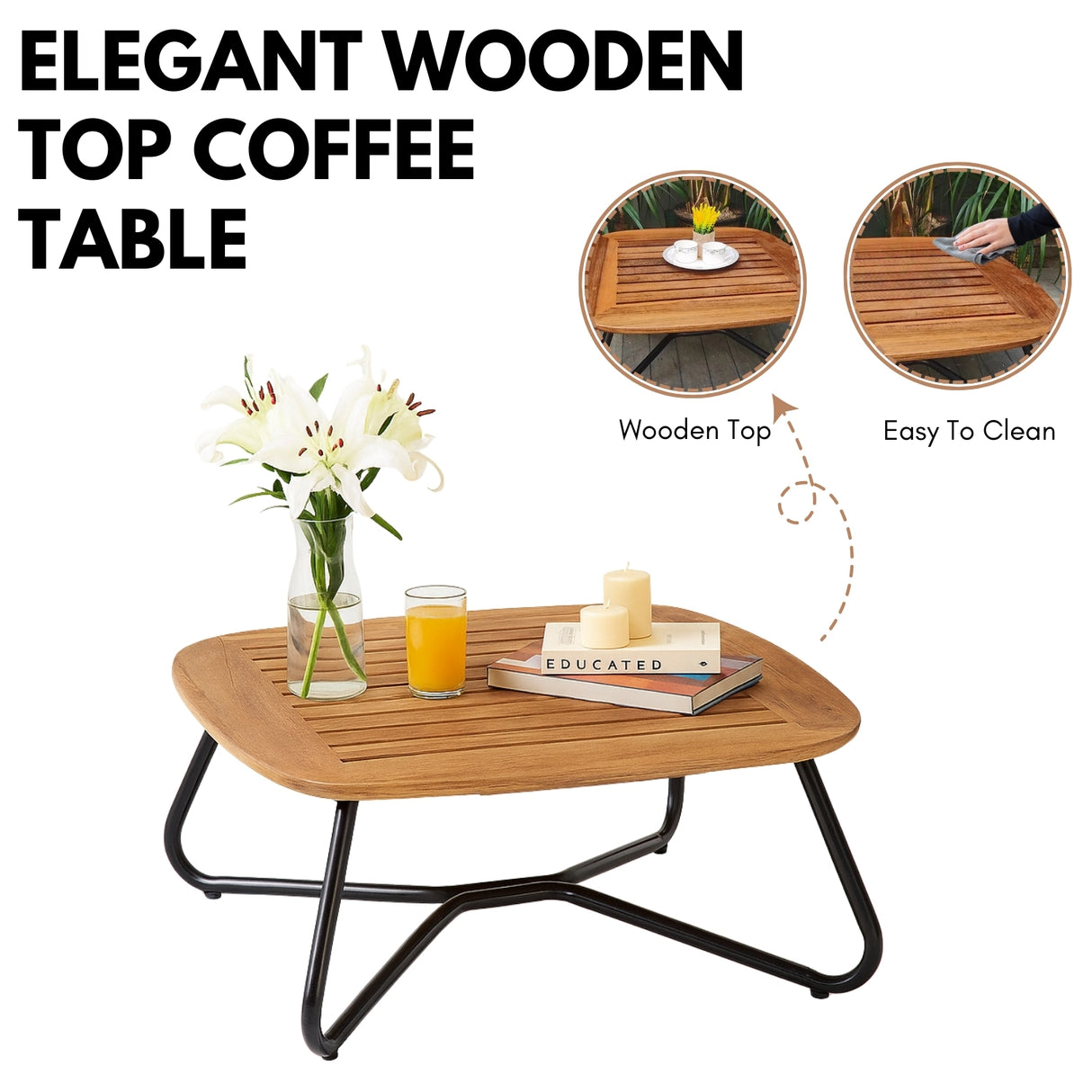 5-Seater Outdoor All-Weather Rope Sofa Set With Wooden Base