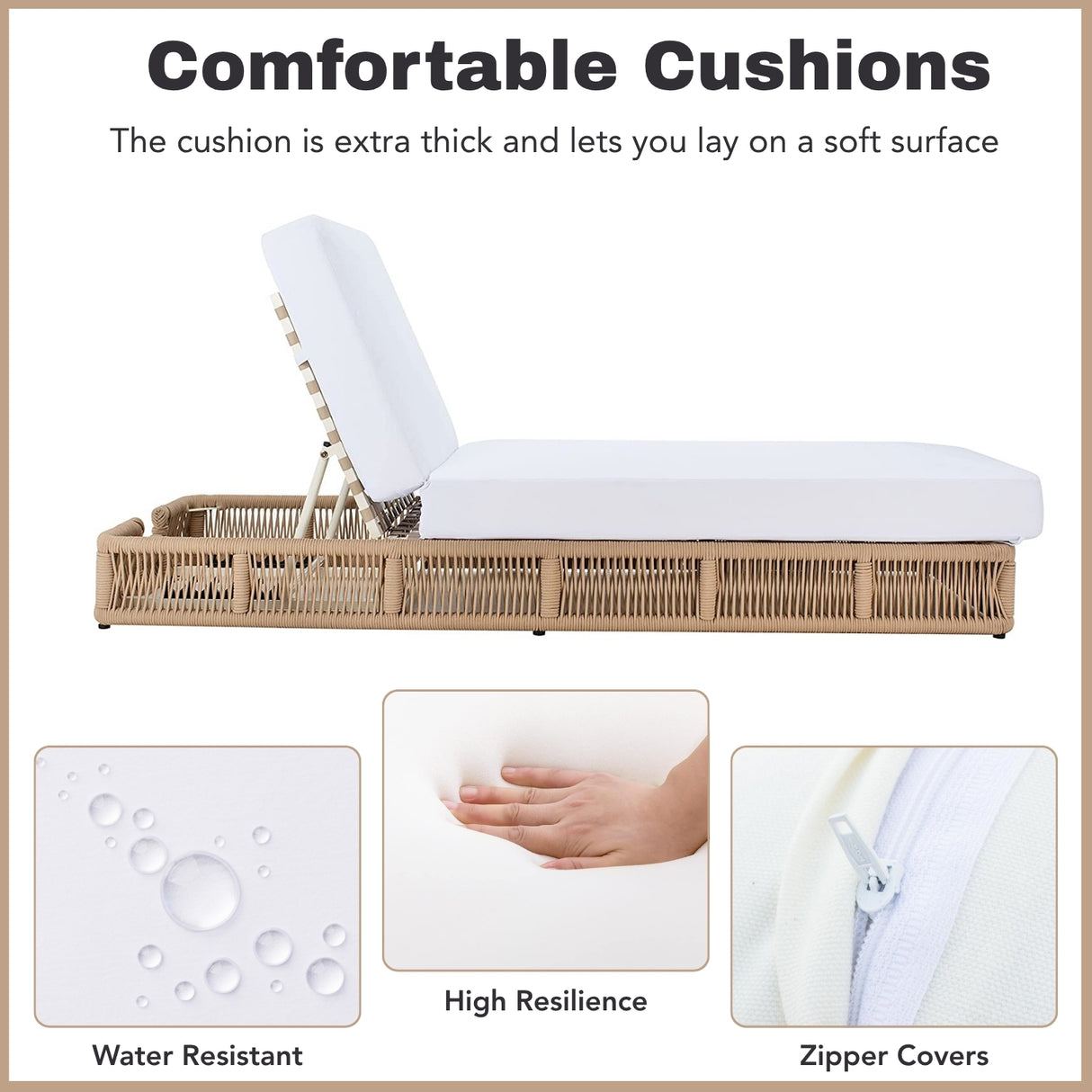 Outdoor All-Weather Rope Lounger with Cushions