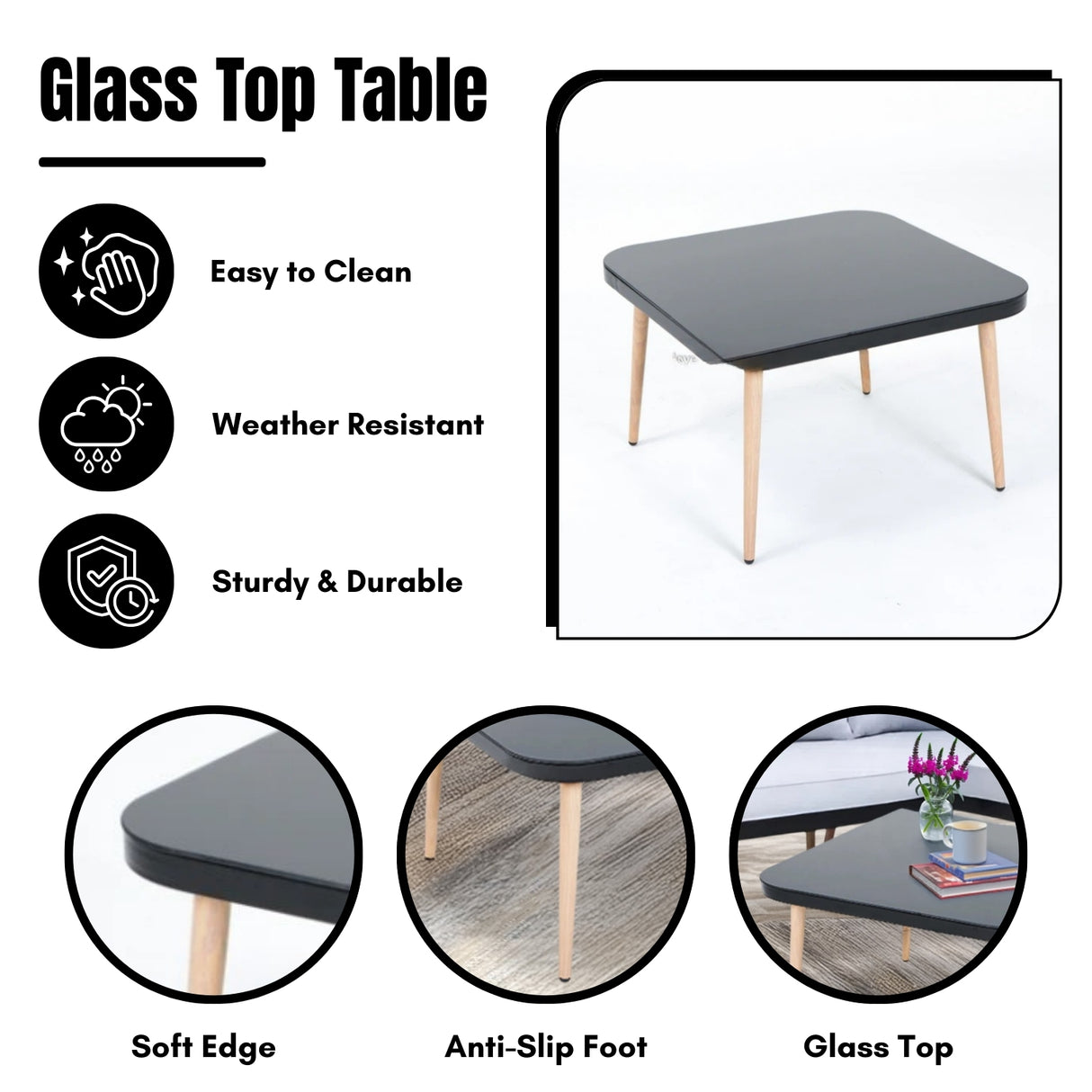 L-Shape 5 Seater Outdoor Patio Rope Conversation Set with Table