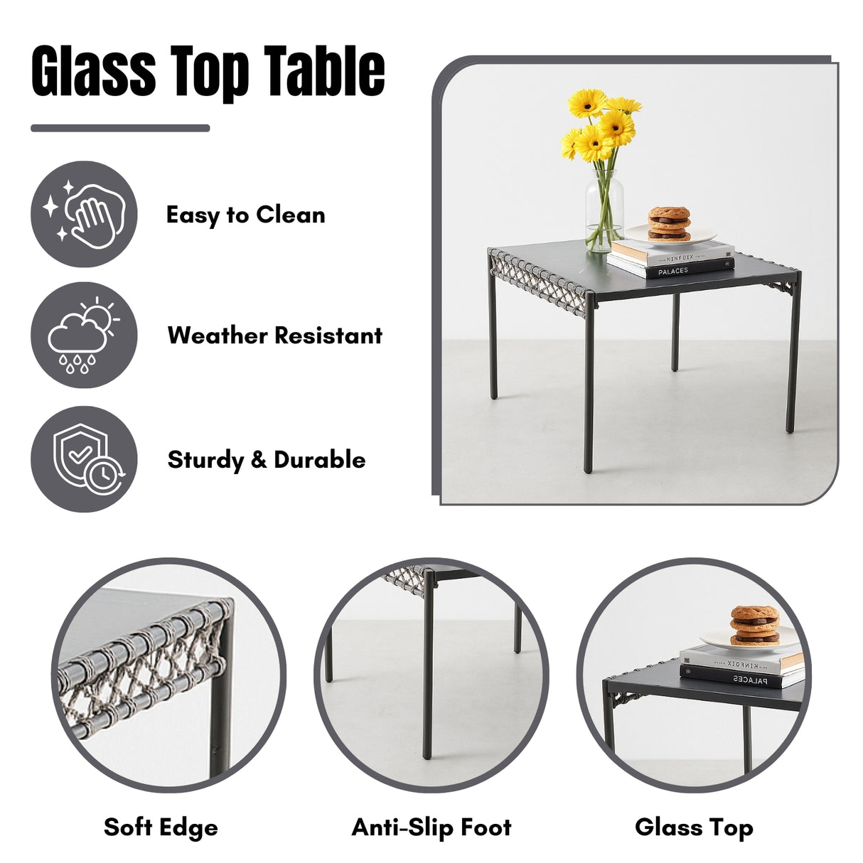 Outdoor Rope 5 Seater L-Shape Sofa