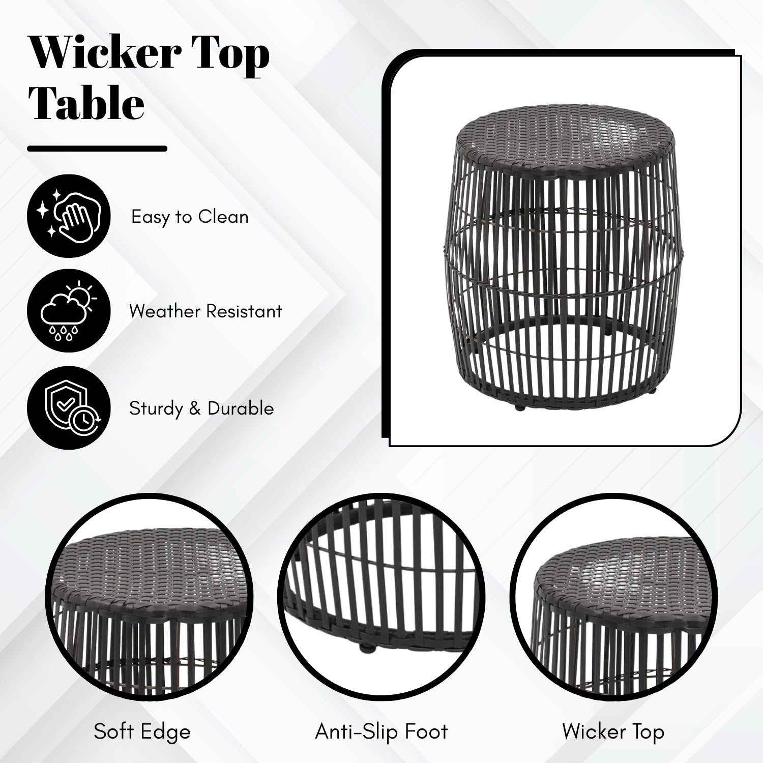 3-Piece Outdoor Rattan Wicker Patio Set