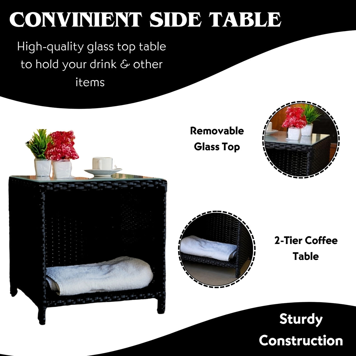 Outdoor 5 Piece Patio Wicker All Weather Sectional Furniture Set