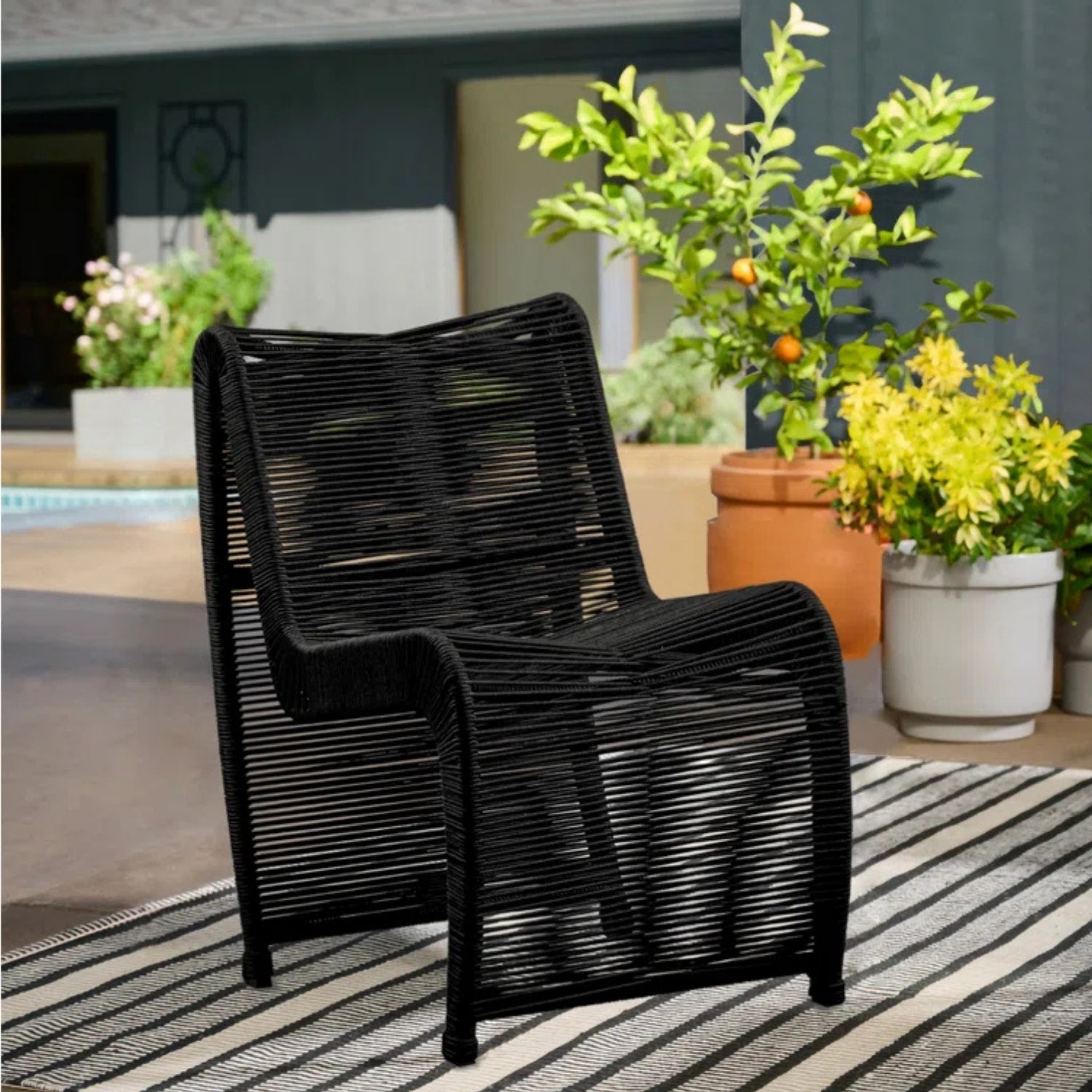 2-Piece Outdoor Rope Patio Chairs