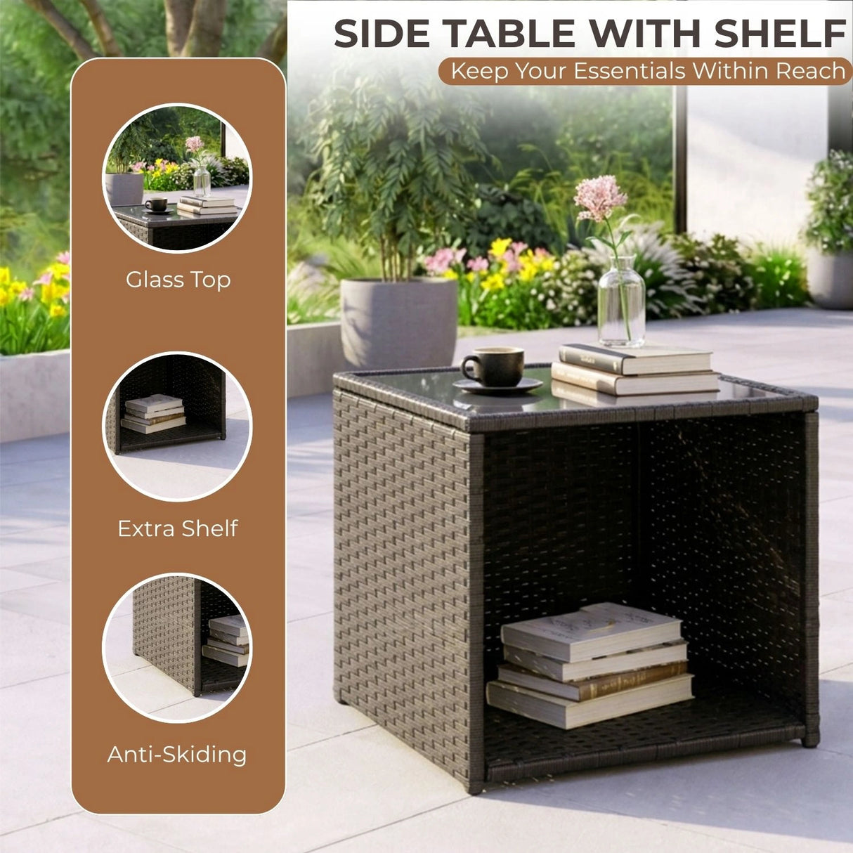 Outdoor Wicker 5-Piece Patio Sofa Set