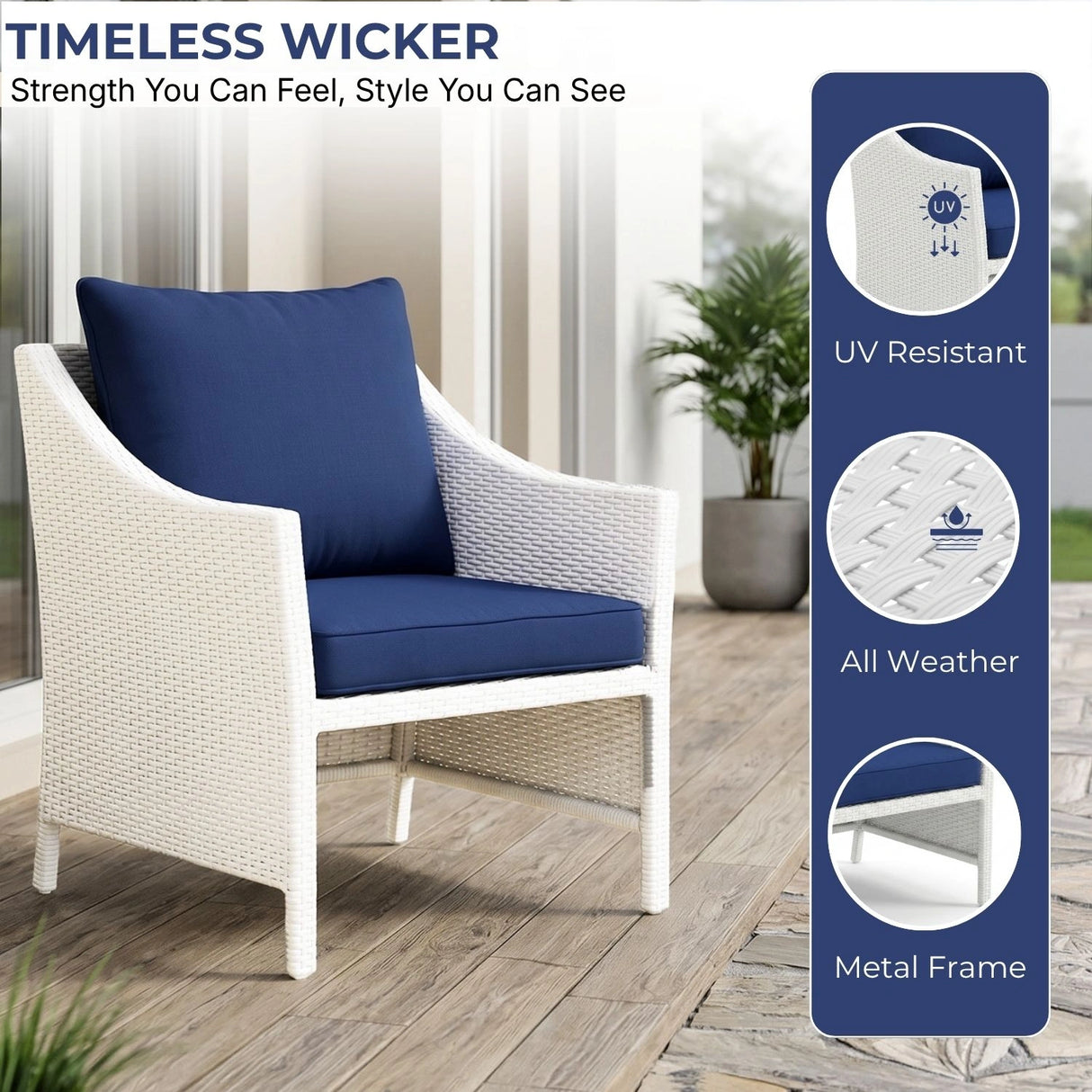 Outdoor Rattan Wicker 5 Piece Patio Sofa Set