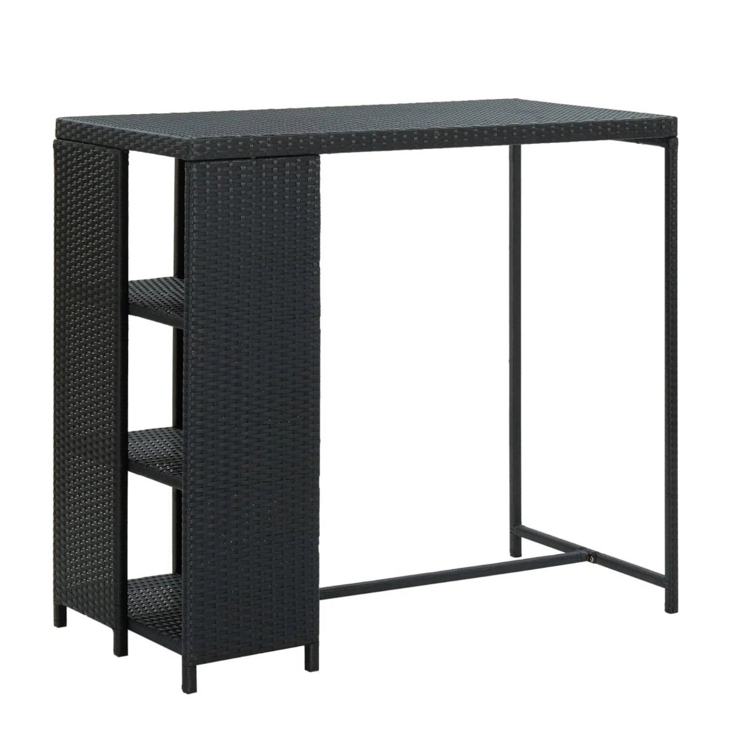 Outdoor Rattan Wicker Bar Table with High-Top Design