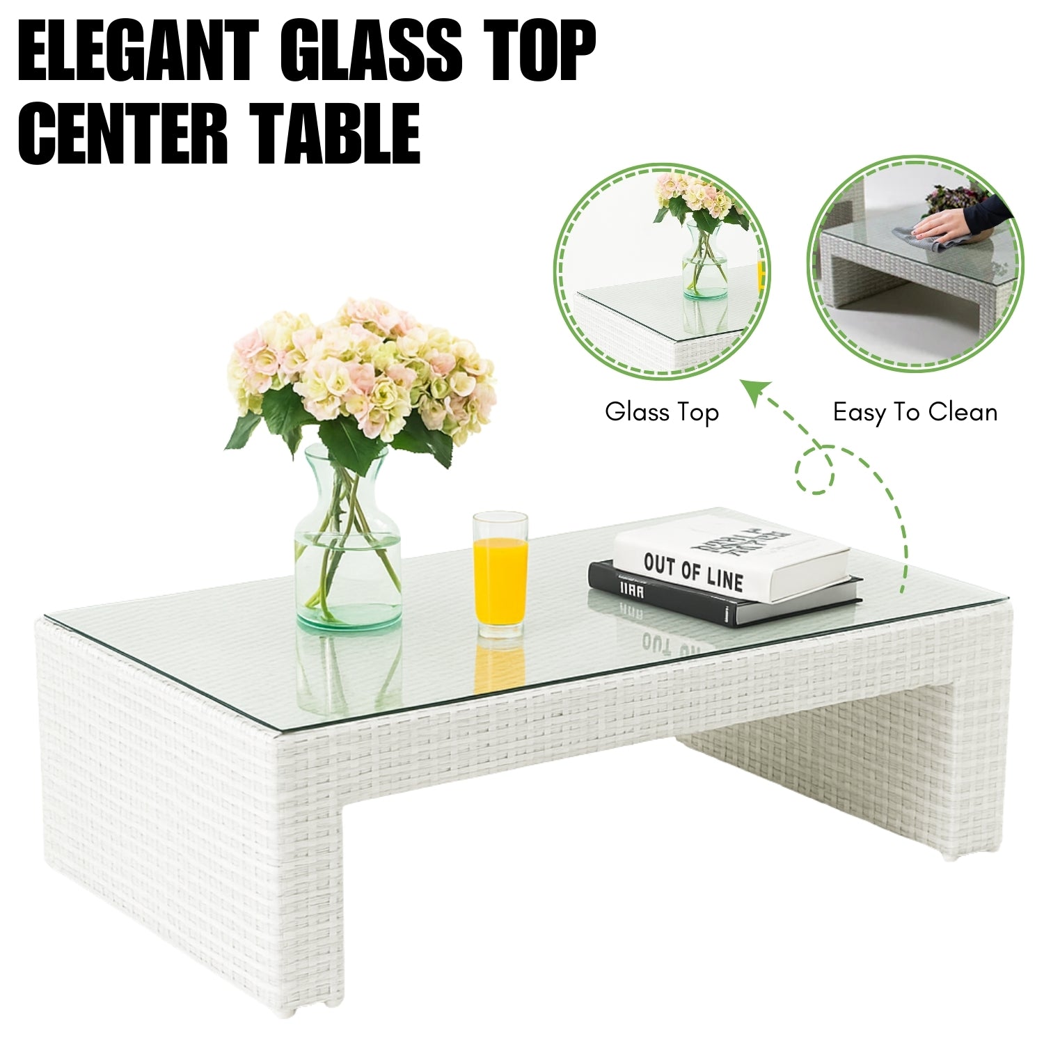 4-Piece Outdoor Rattan Wicker Patio Sofa Set