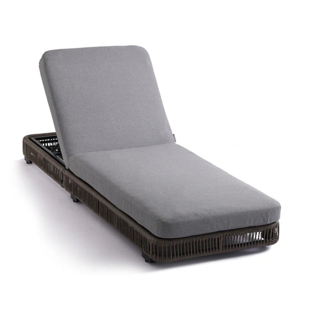 Outdoor Rope Lounger Set of 2 with Adjustable Backrest (Grey)