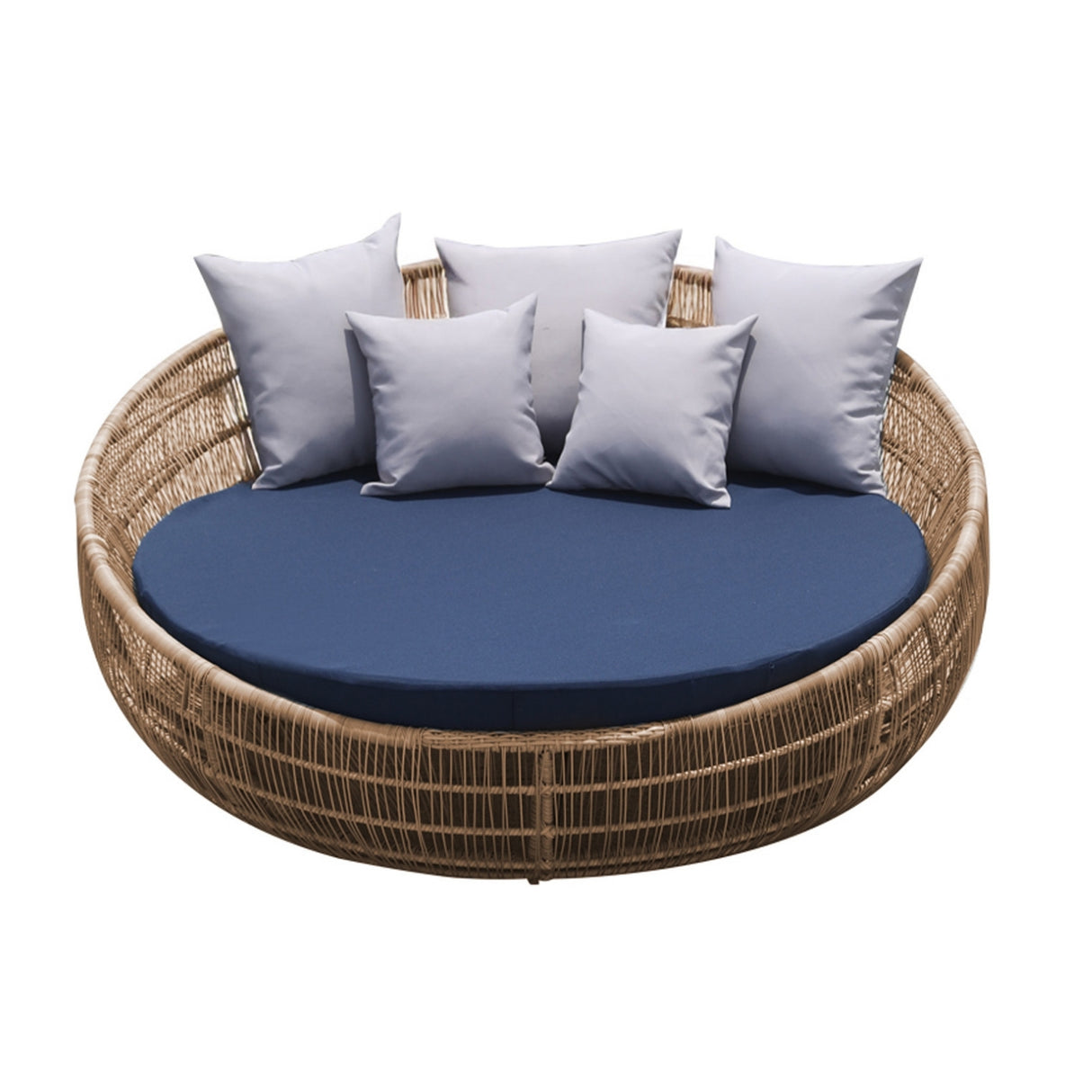 Outdoor Round Beige Rope Daybed Sofa