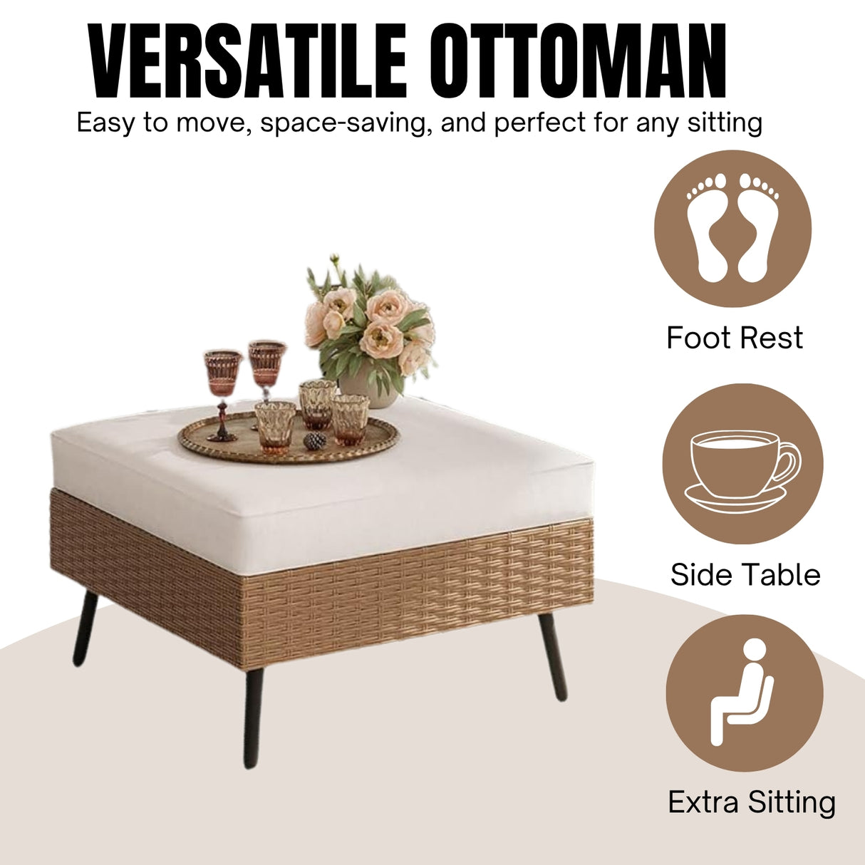 Outdoor Rattan Wicker 6-Seater Sofa Set