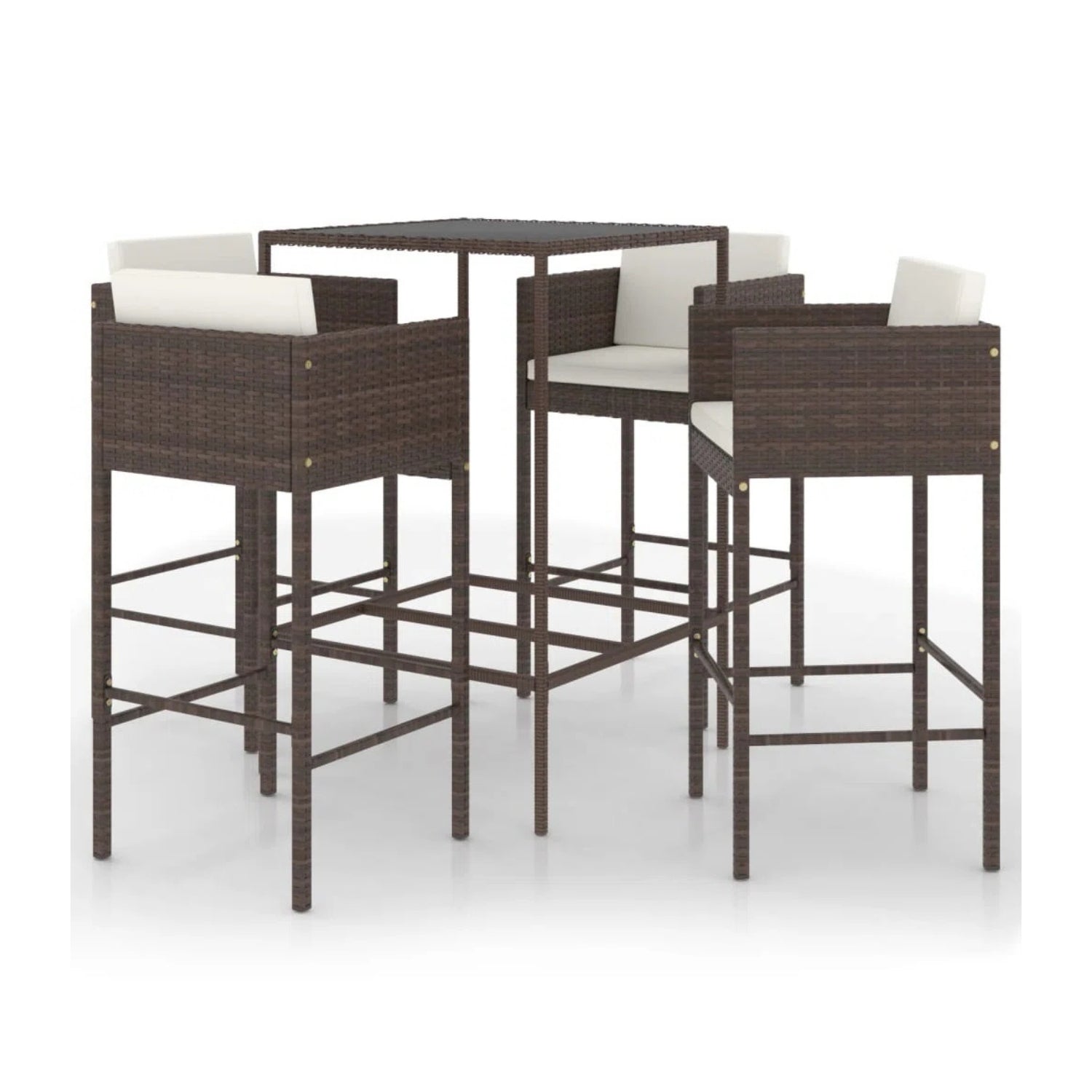 5-Piece Outdoor Rattan Wicker Bar Set