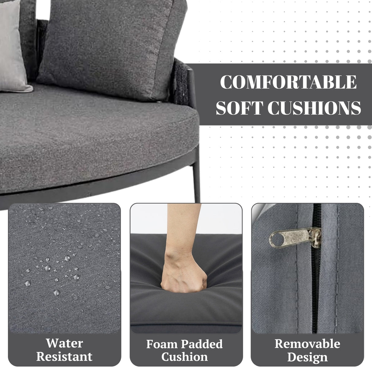 Outdoor Patio Rope Daybed for Garden