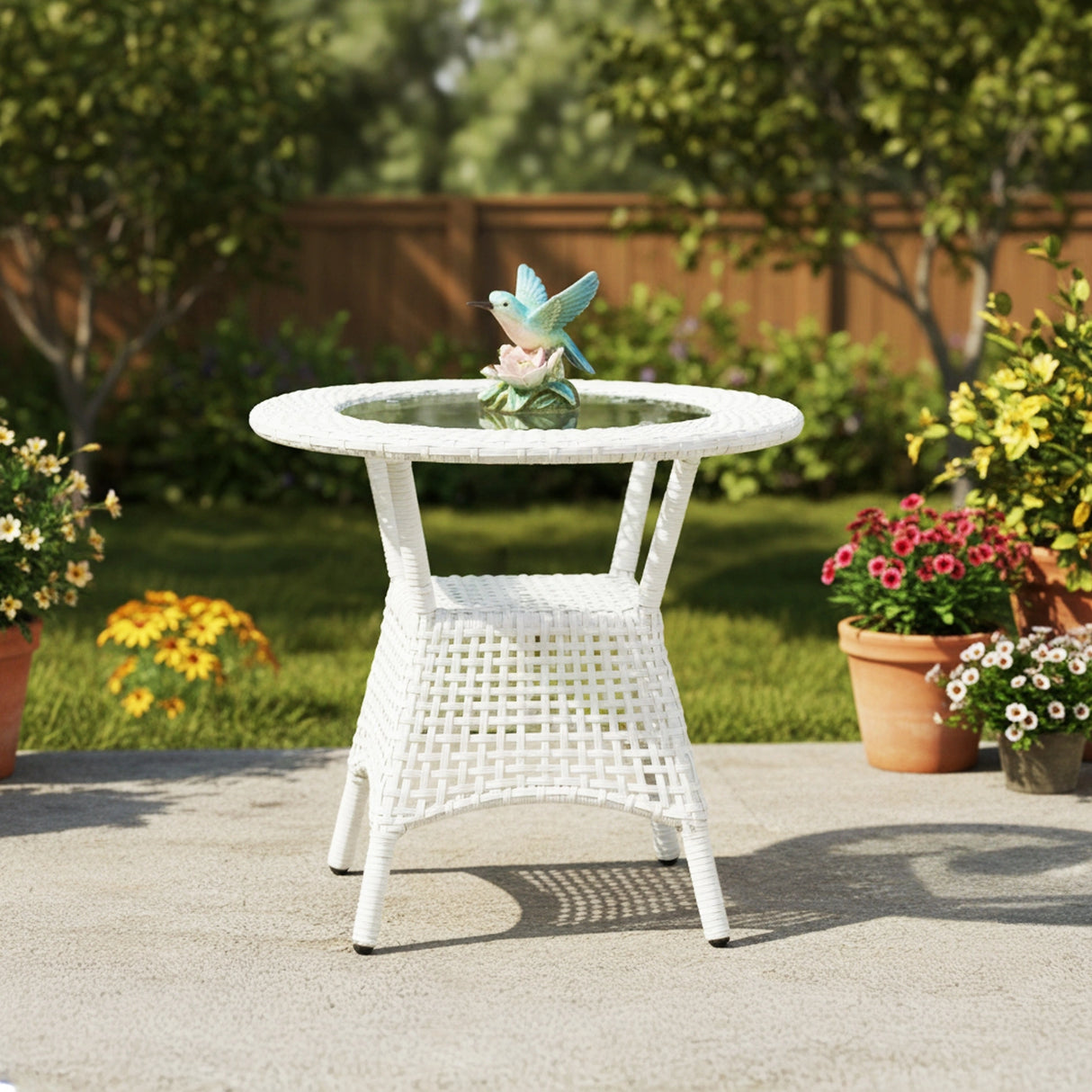 3-Piece Outdoor Rattan Wicker Patio Bistro Set