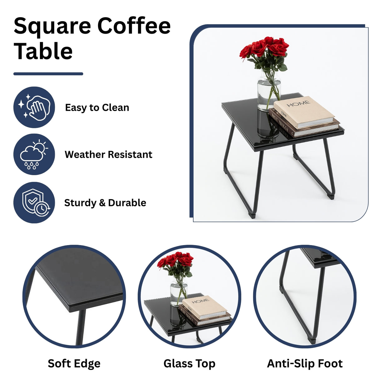 Outdoor Rattan Wicker 3-Piece Patio Set