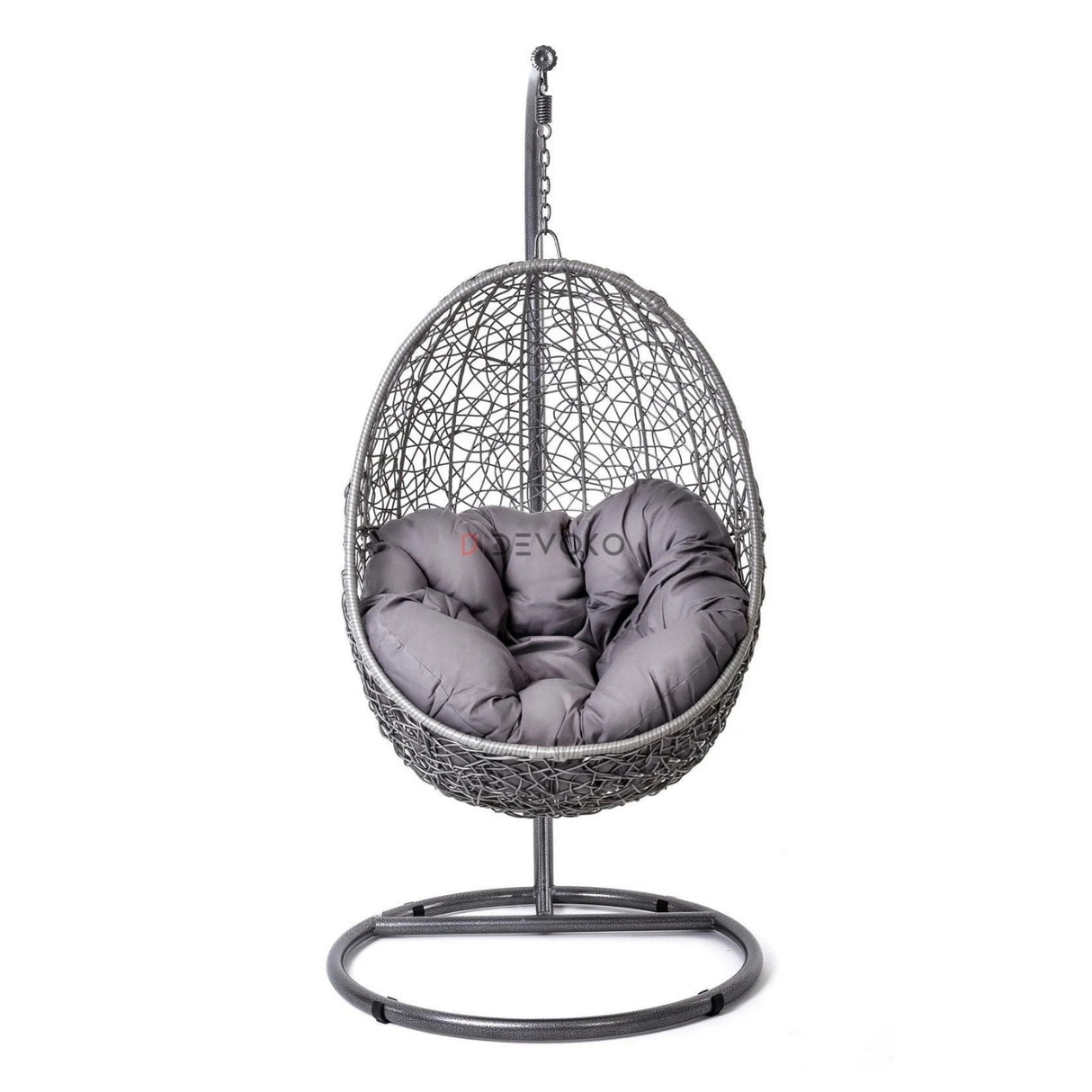 Single Seater Rattan & Wicker Swing (Grey)