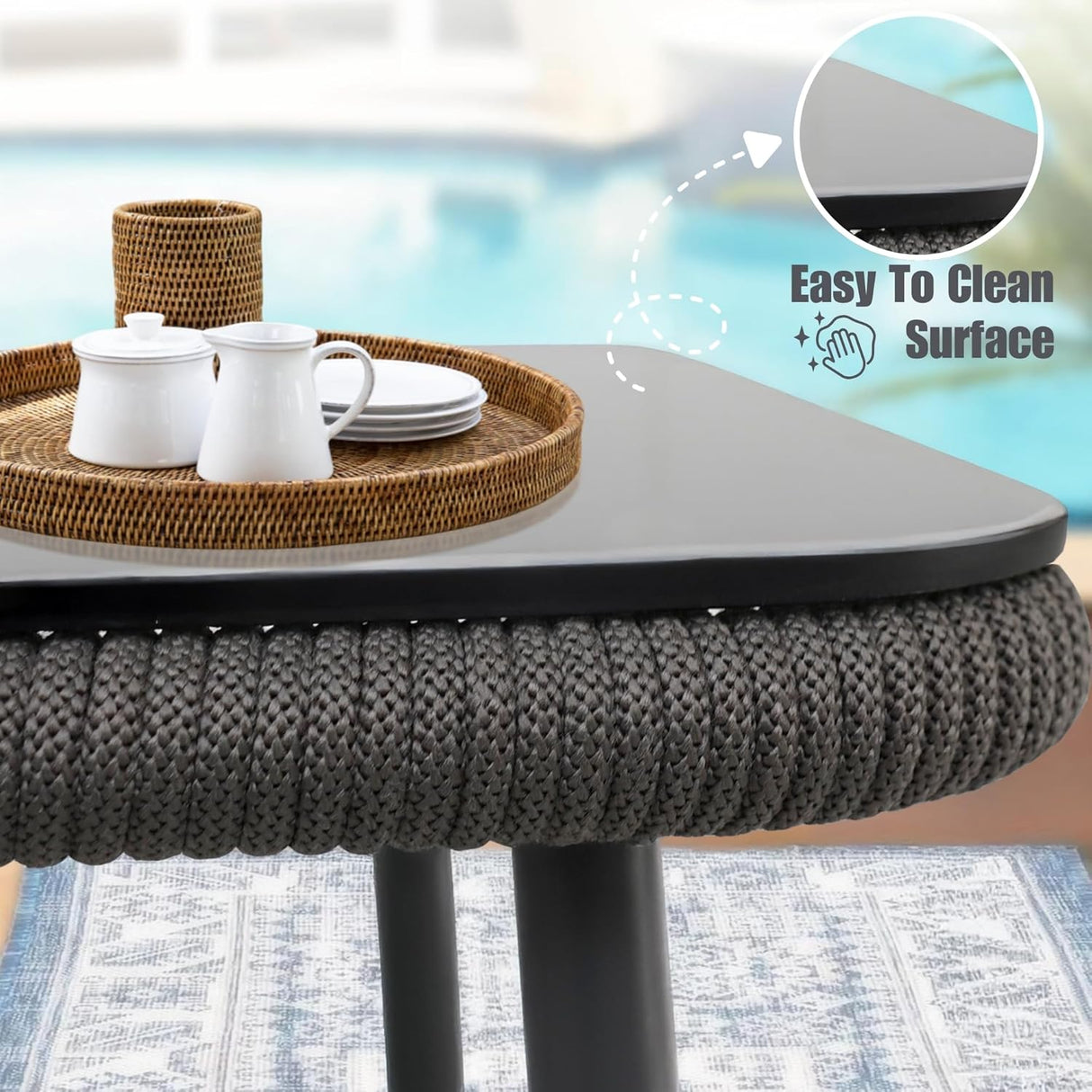 Outdoor 4 Seater Rope Sofa Set