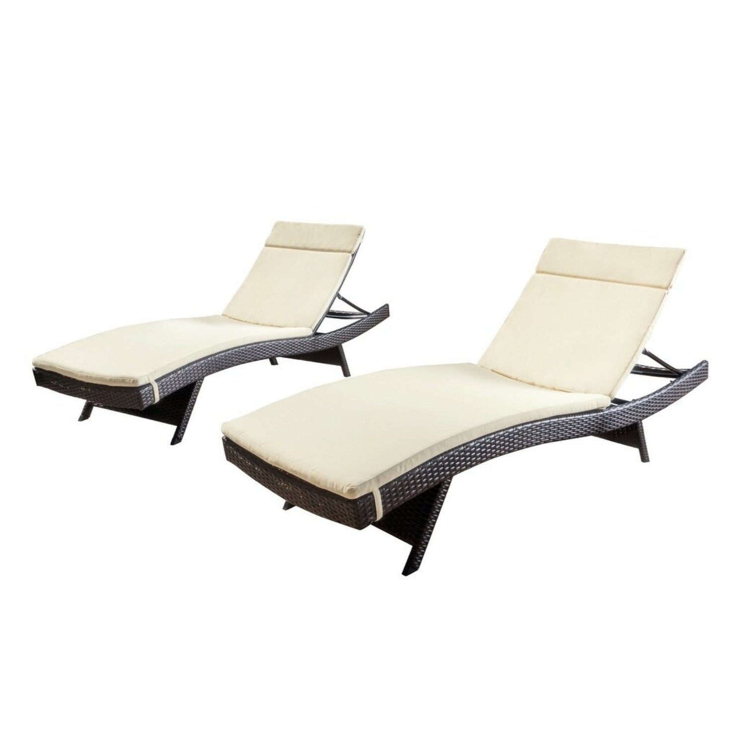 All-Weather Rattan Wicker Outdoor Chaise Lounge Chair Set of 2