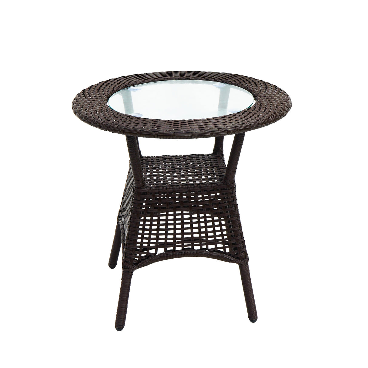 Outdoor Wicker 5-Piece Patio Set with Outdoor Umbrella
