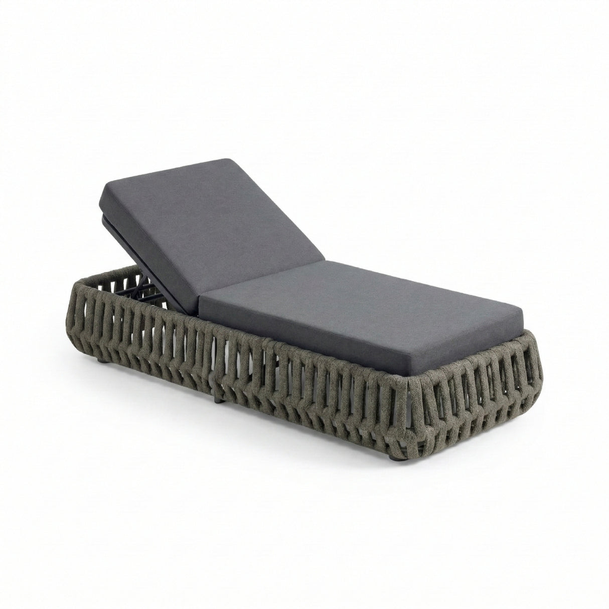 Outdoor Rope Lounge Chairs Set of 2 With Side Table