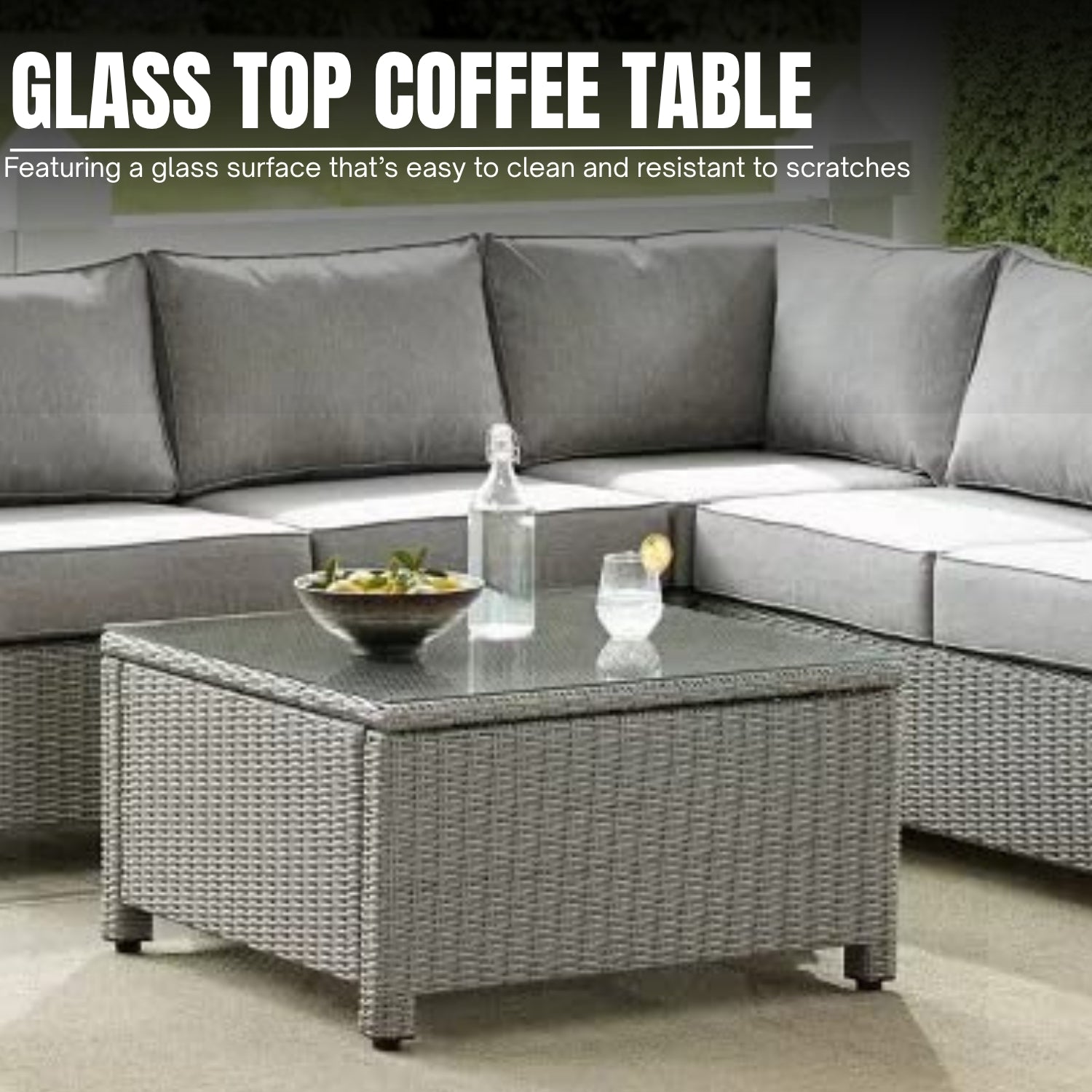 L-Shape Outdoor Wicker Sofa Set