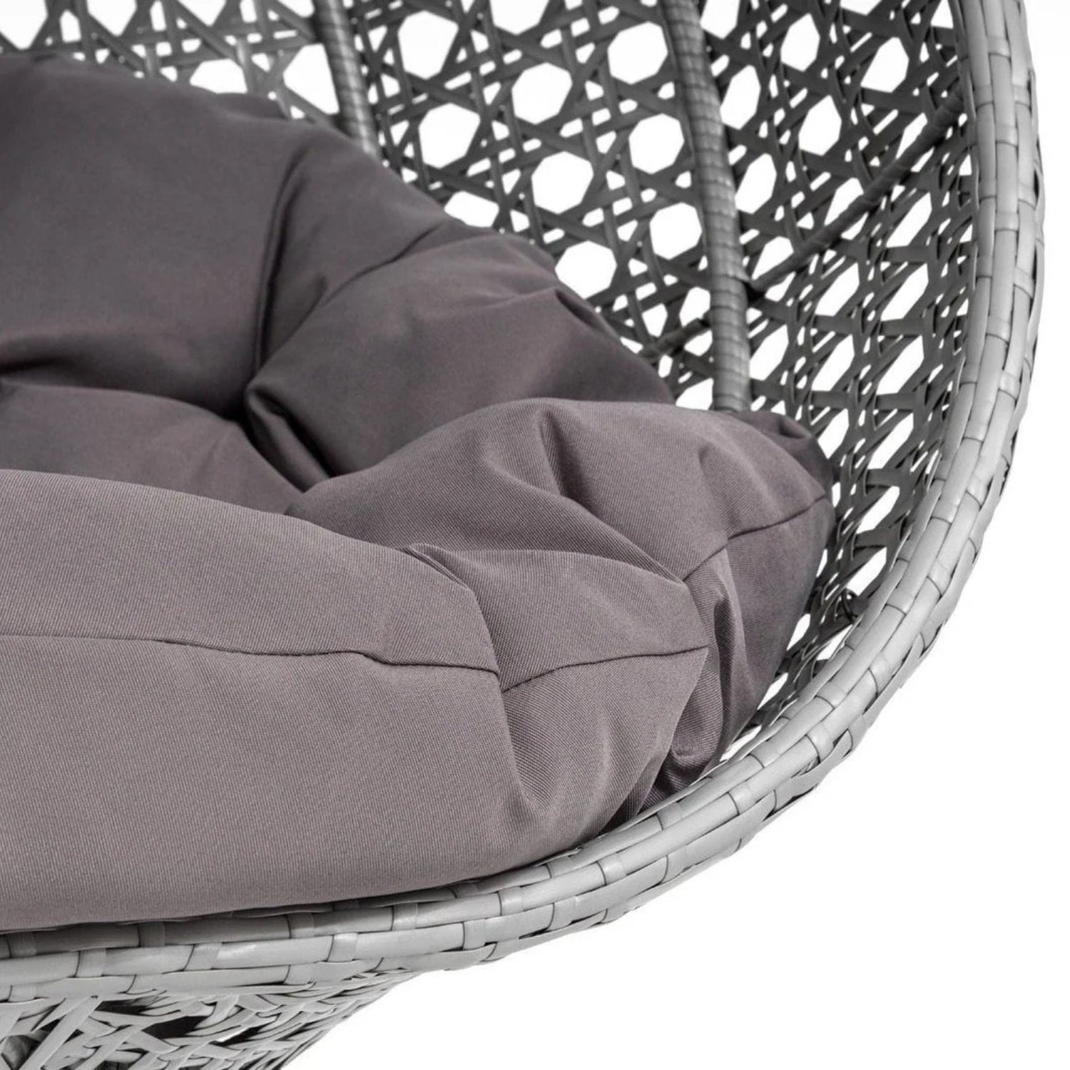 Single Seater Rattan & Wicker Swing (Grey)