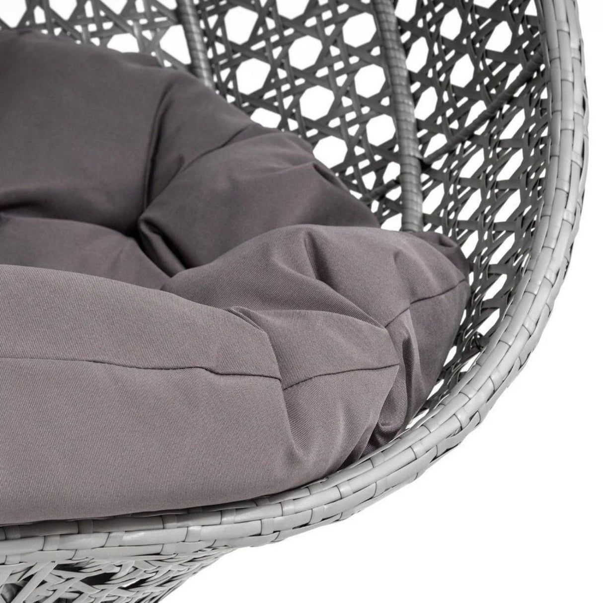 Single Seater Rattan & Wicker Swing (Grey)