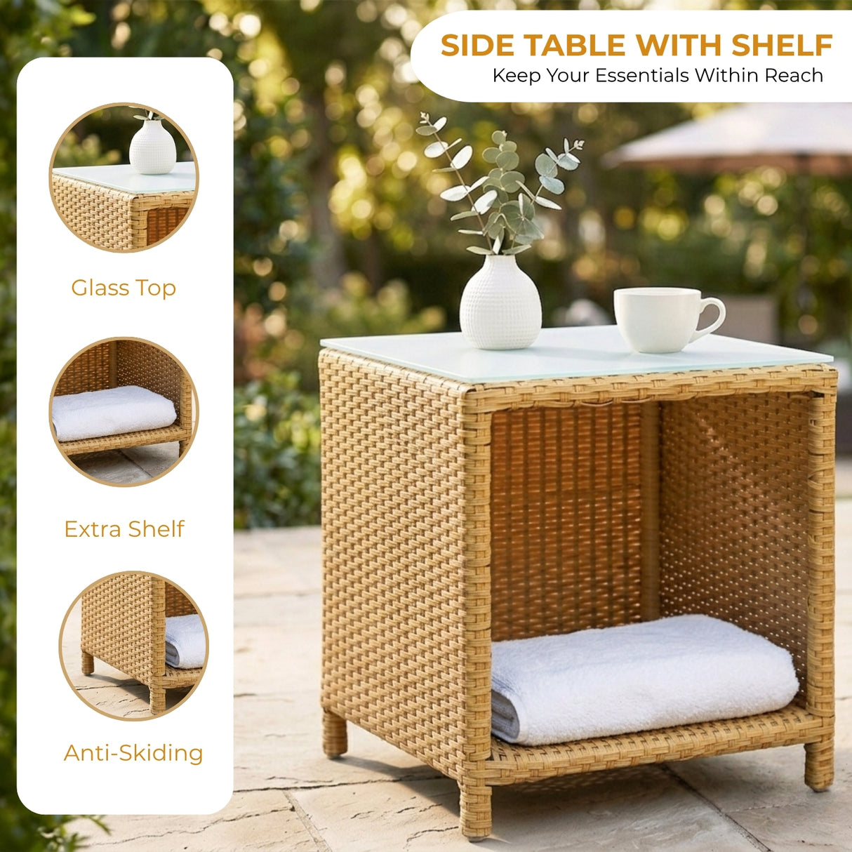 Outdoor 5 Piece Patio Wicker All Weather Sectional Furniture Set