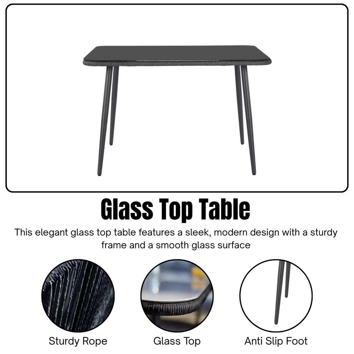 L-Shape Outdoor Rope Sofa Set