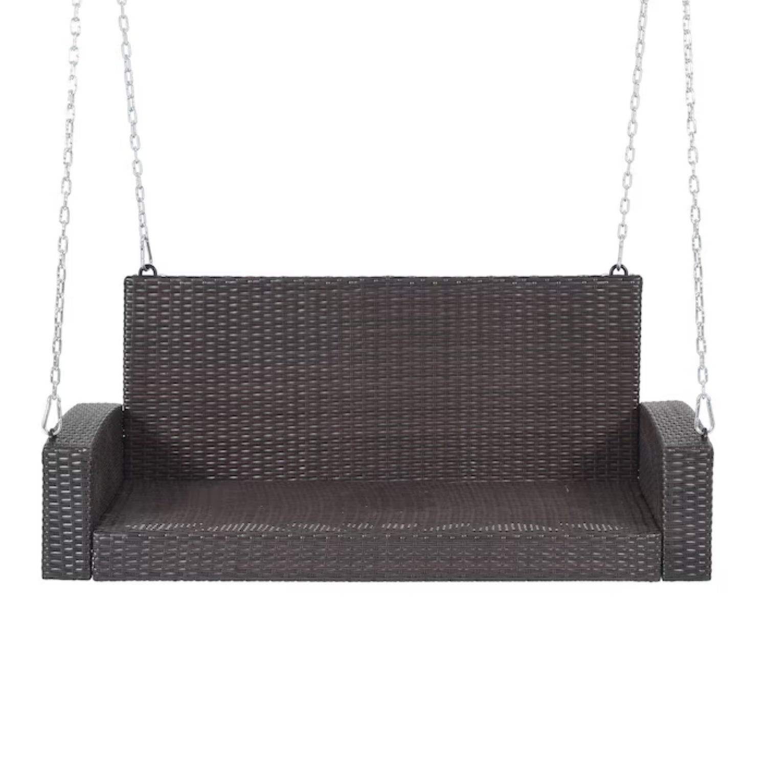 Dark Brown Rattan Wicker Two Seater Sofa Swing