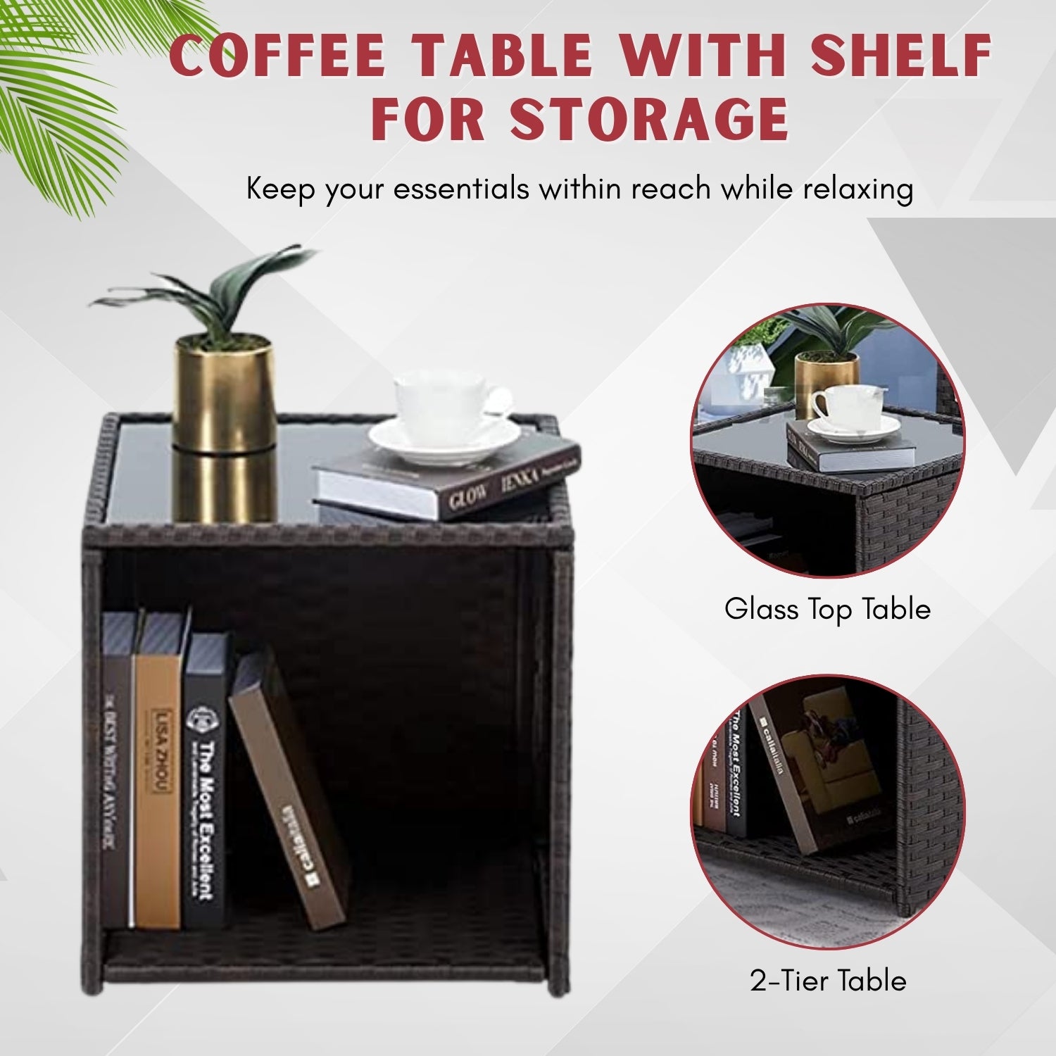 5 Piece Outdoor Patio Wicker Furniture Set