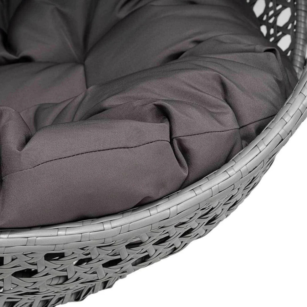 Double Seater Rattan & Wicker Swing (Grey)