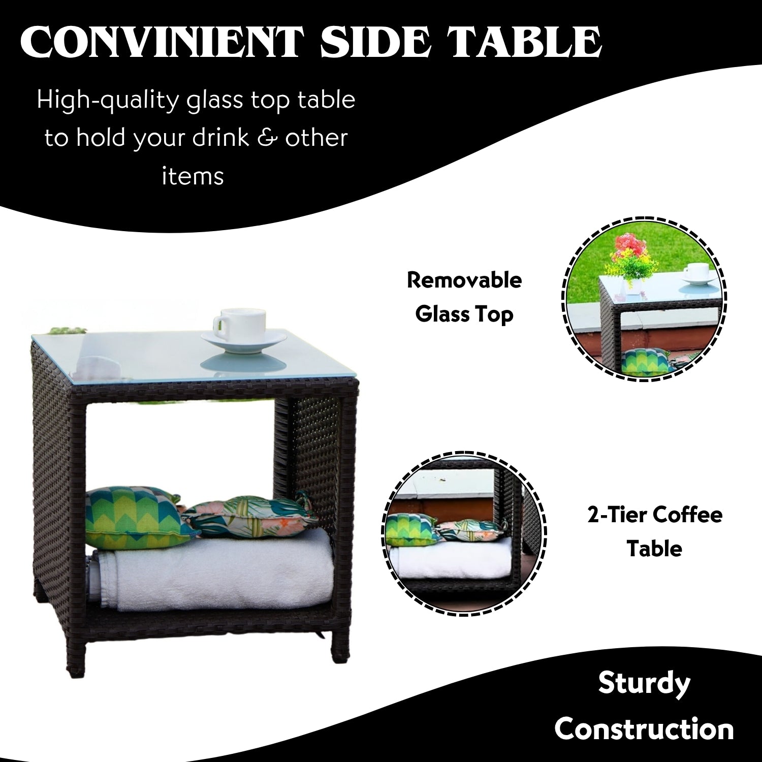 Outdoor 5 Piece Patio Wicker All Weather Sectional Furniture Set