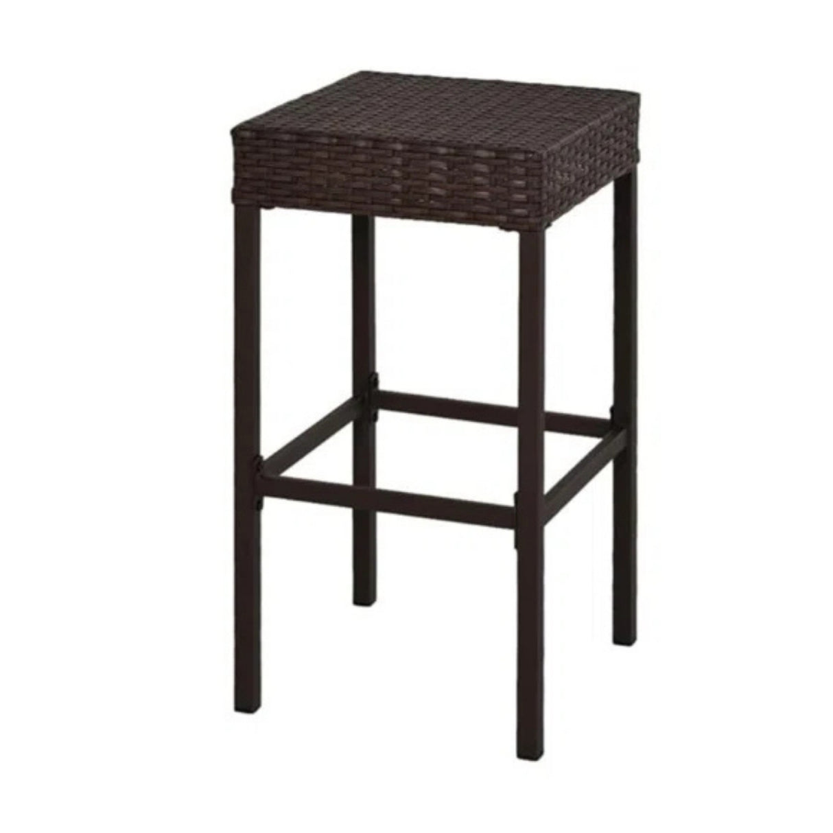 Outdoor Wicker 5-Piece Bar Set with Glass Top Table