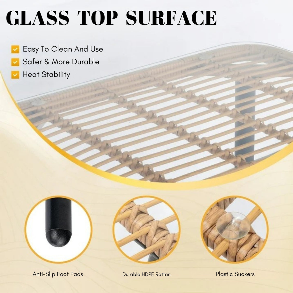 5-Piece Outdoor Patio Dining Set With Rattan Chairs