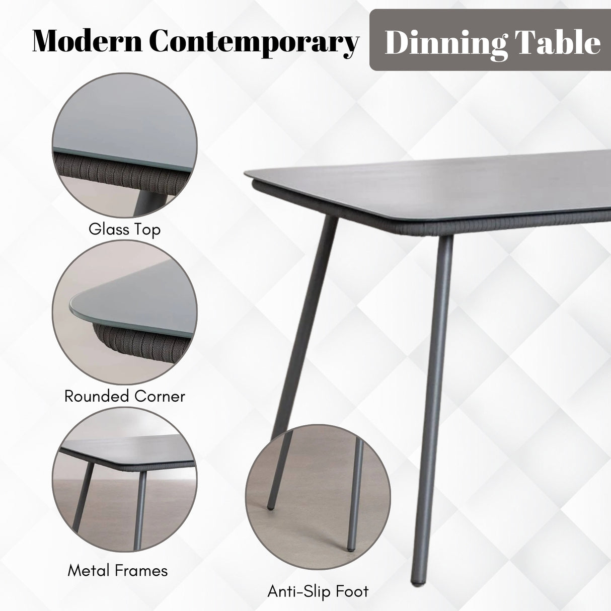 Outdoor Rope 5-Piece Patio Dining Set