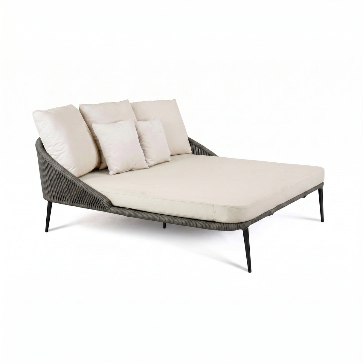 Modern Patio Outdoor Rope Daybed (Grey & Off-White)