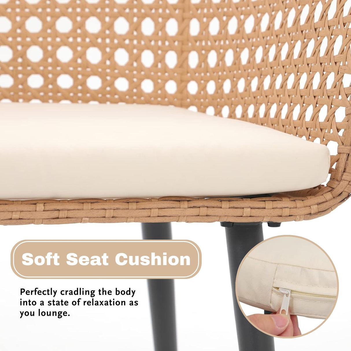 5-Piece Outdoor Patio Dining Set with Rattan Chairs