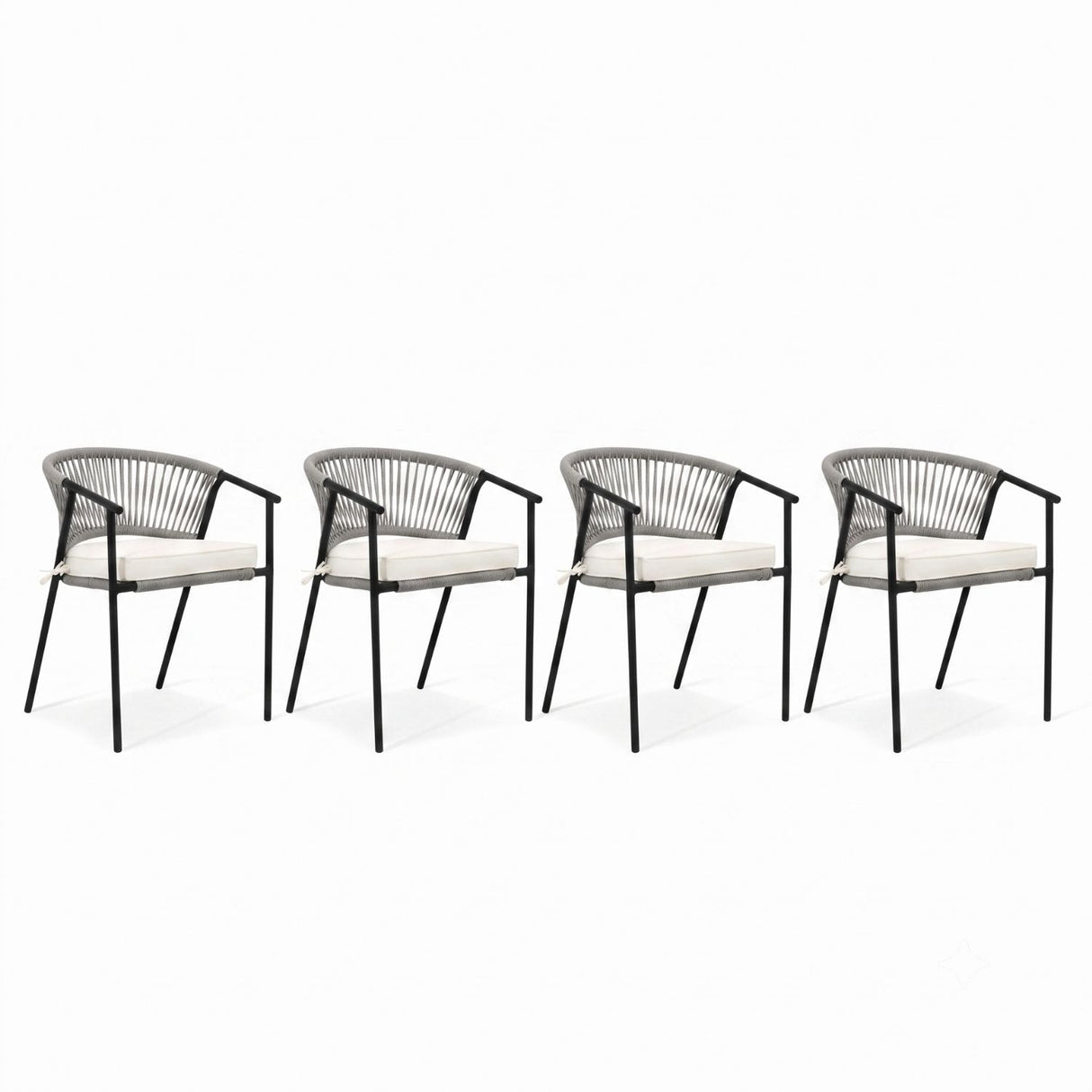4-Piece Outdoor Rope Patio Dining Chairs